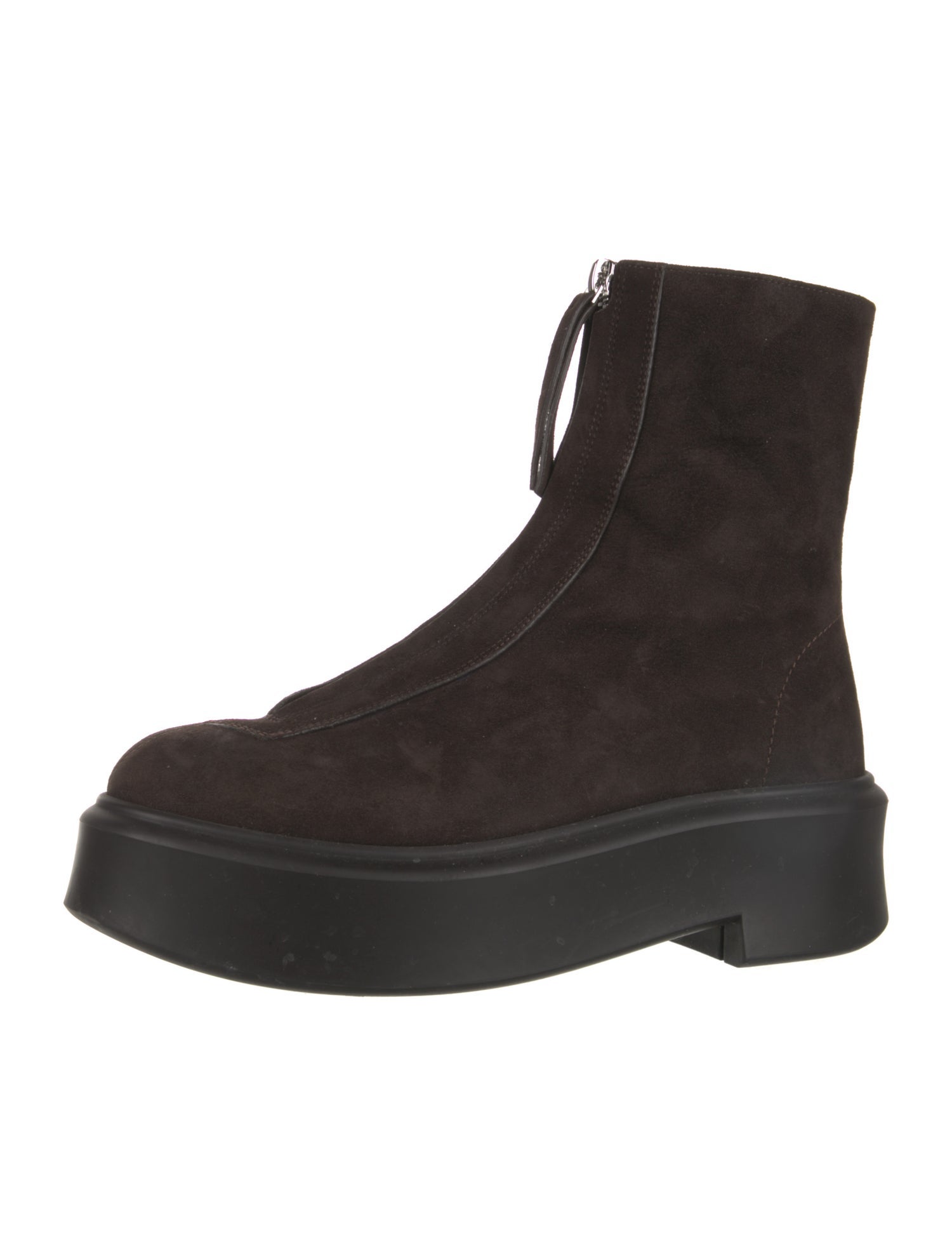 The Row Zipped I Suede Combat Boots