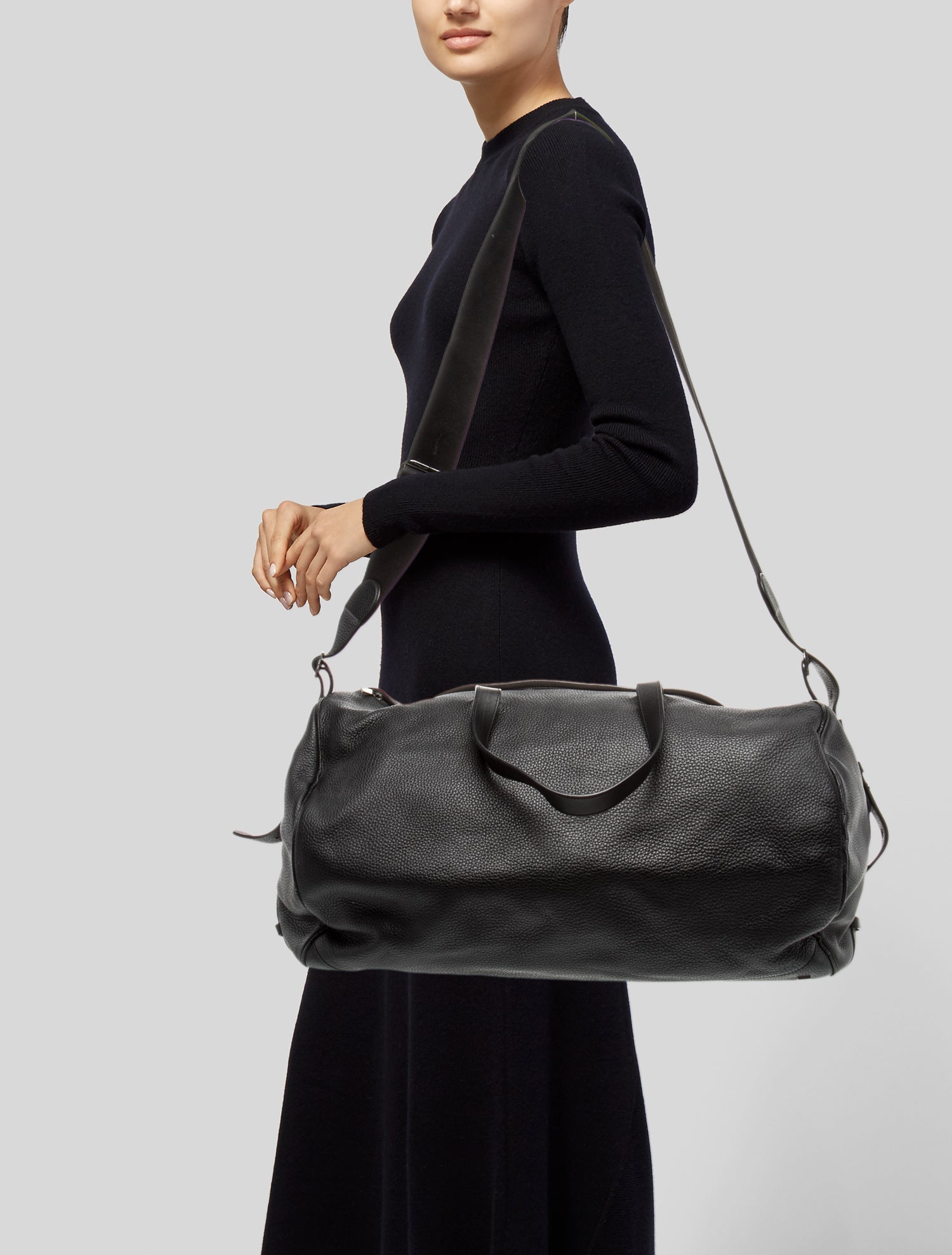 The Row Leather Weekender Bag