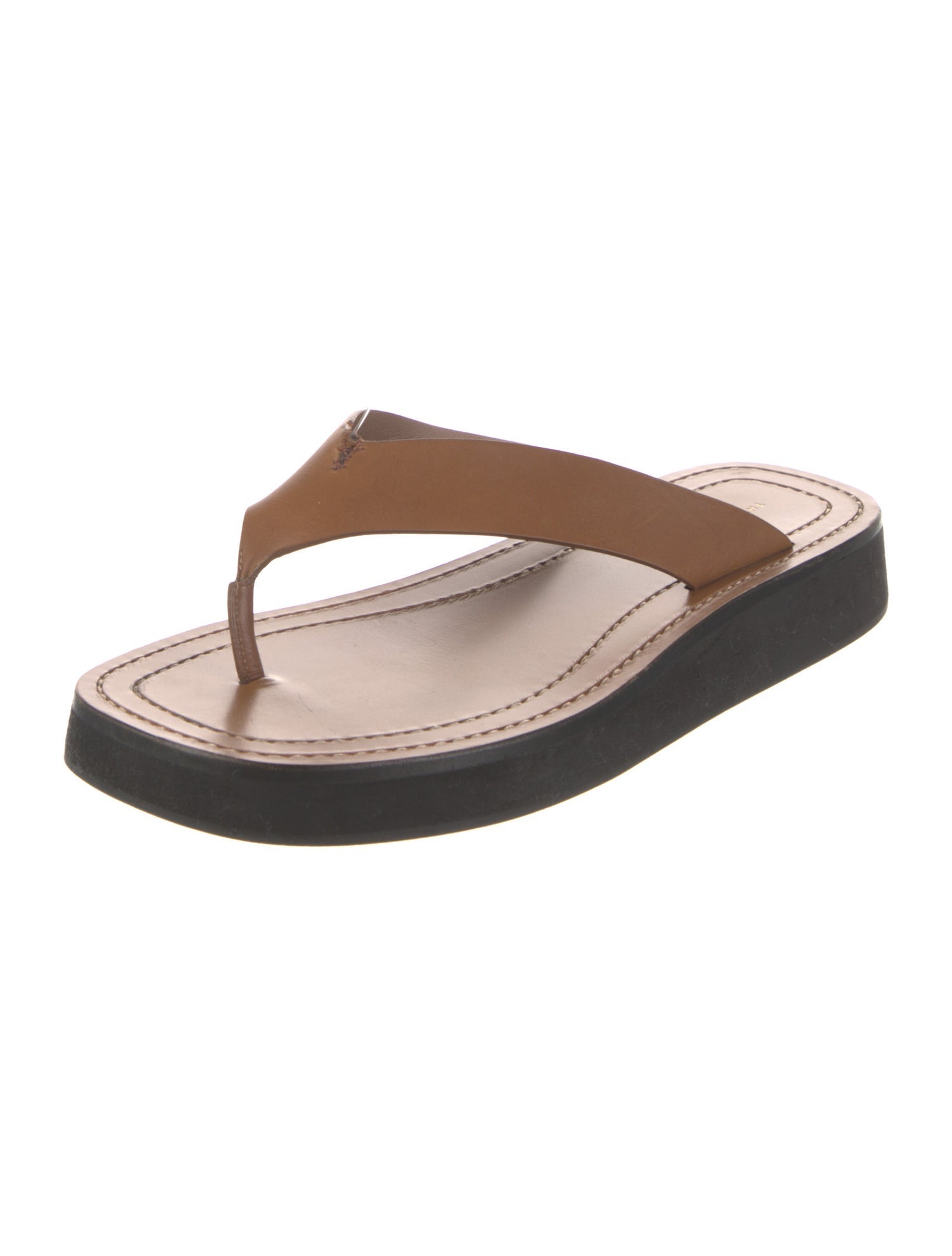 The Row Ginza Leather Flip Flops