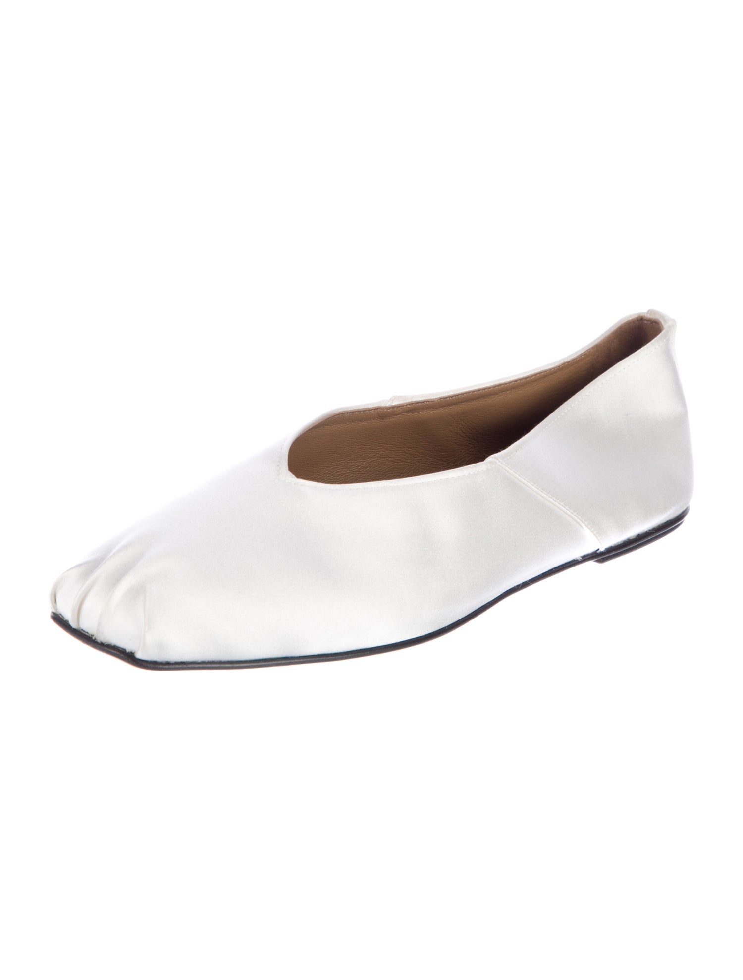 The Row Satin Pleated Accents Flats