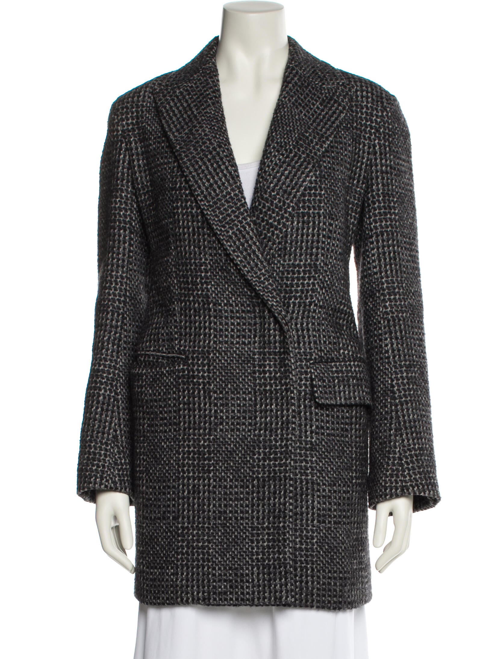 The Row Wool Tweed Pattern Peacoat