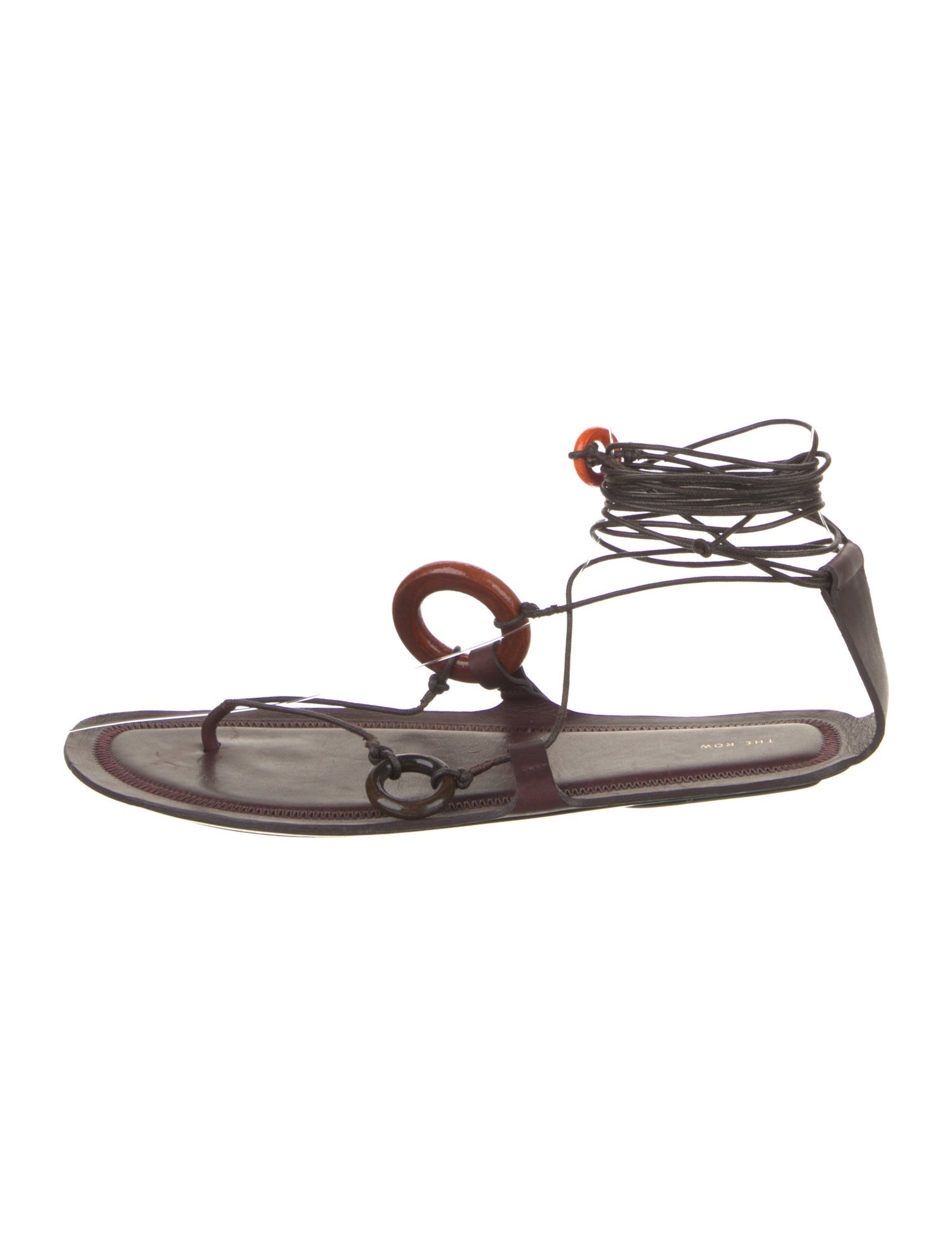 The Row Ring Horn Leather Gladiator Sandals