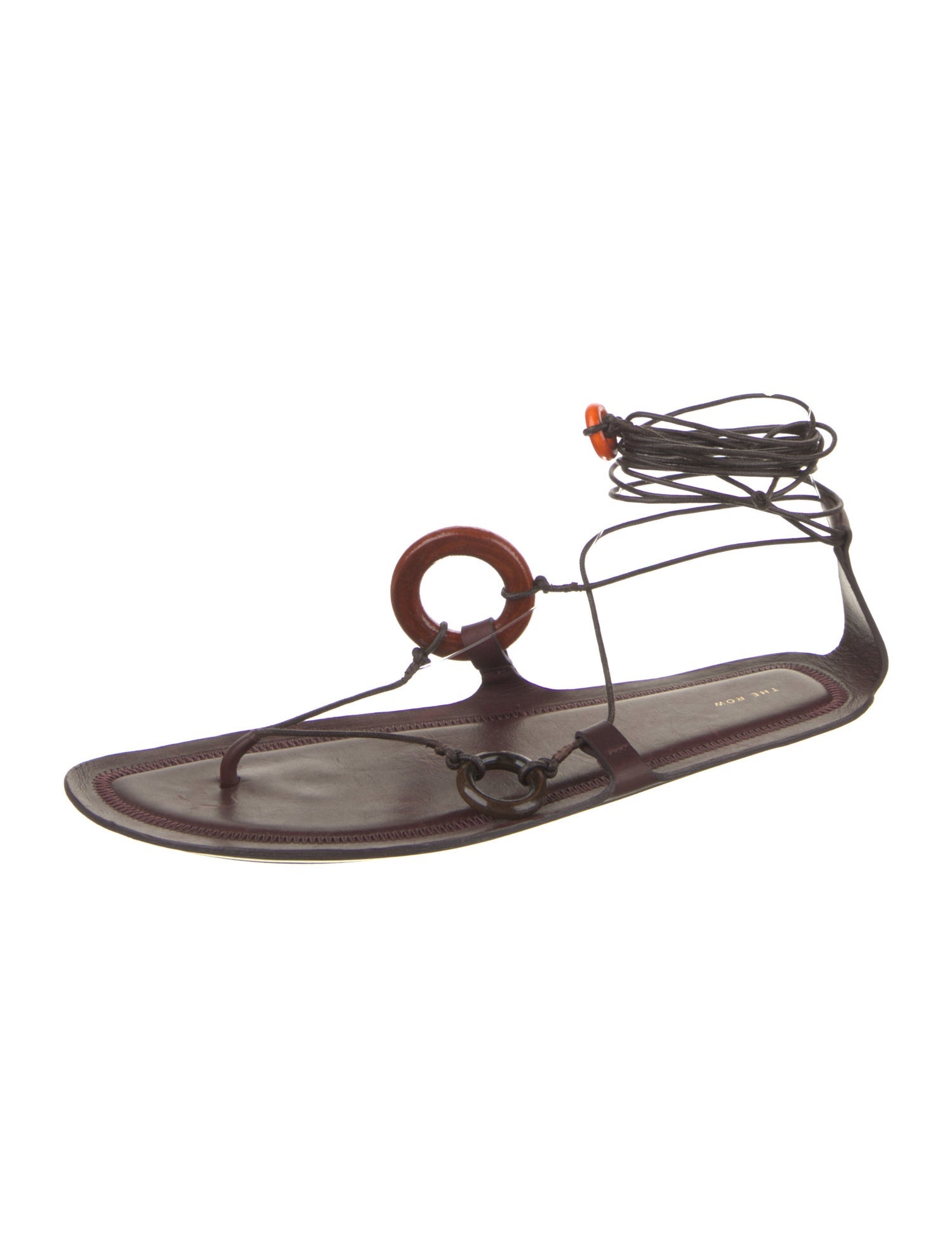 The Row Ring Horn Leather Gladiator Sandals