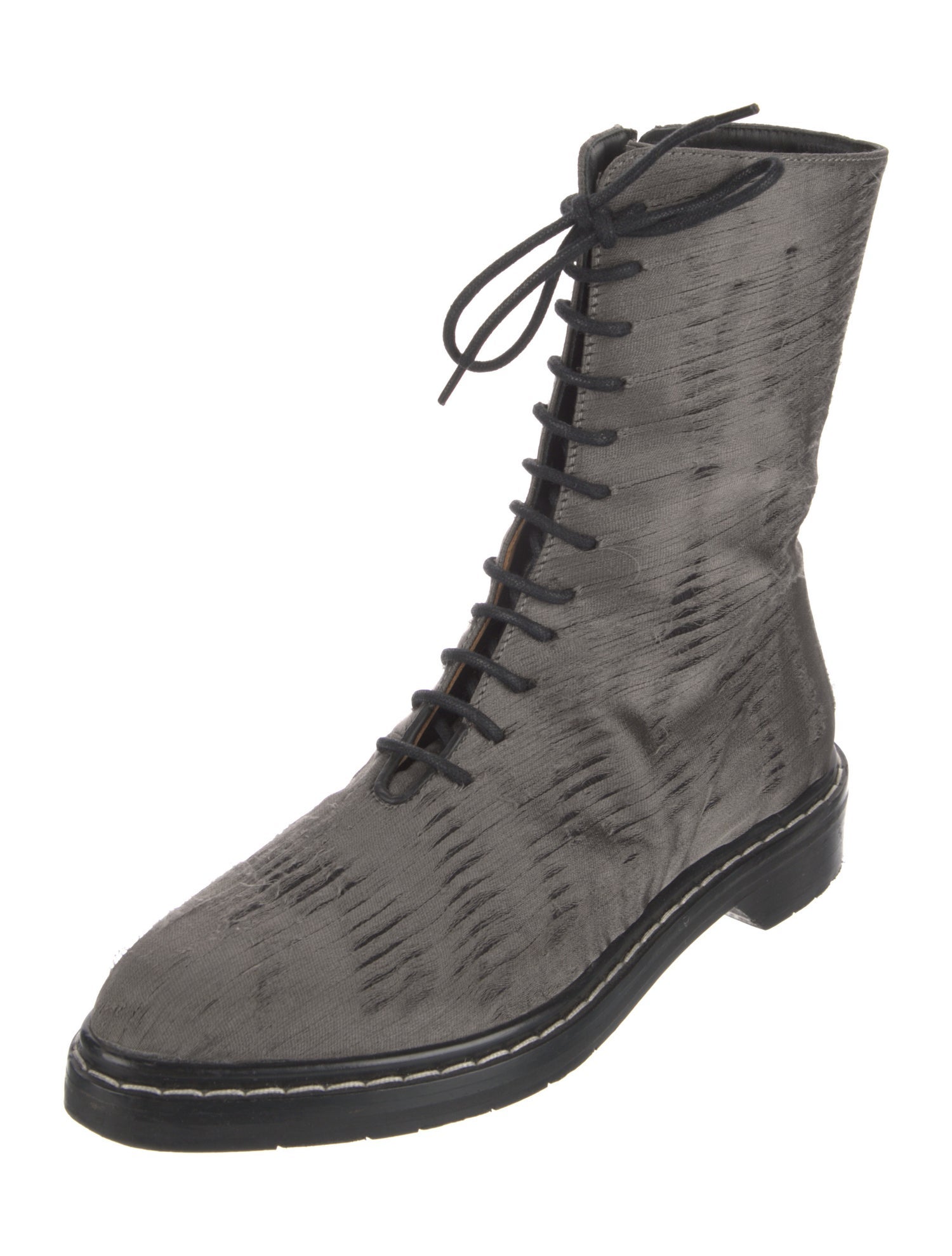 The Row Silk Patterned Combat Boots