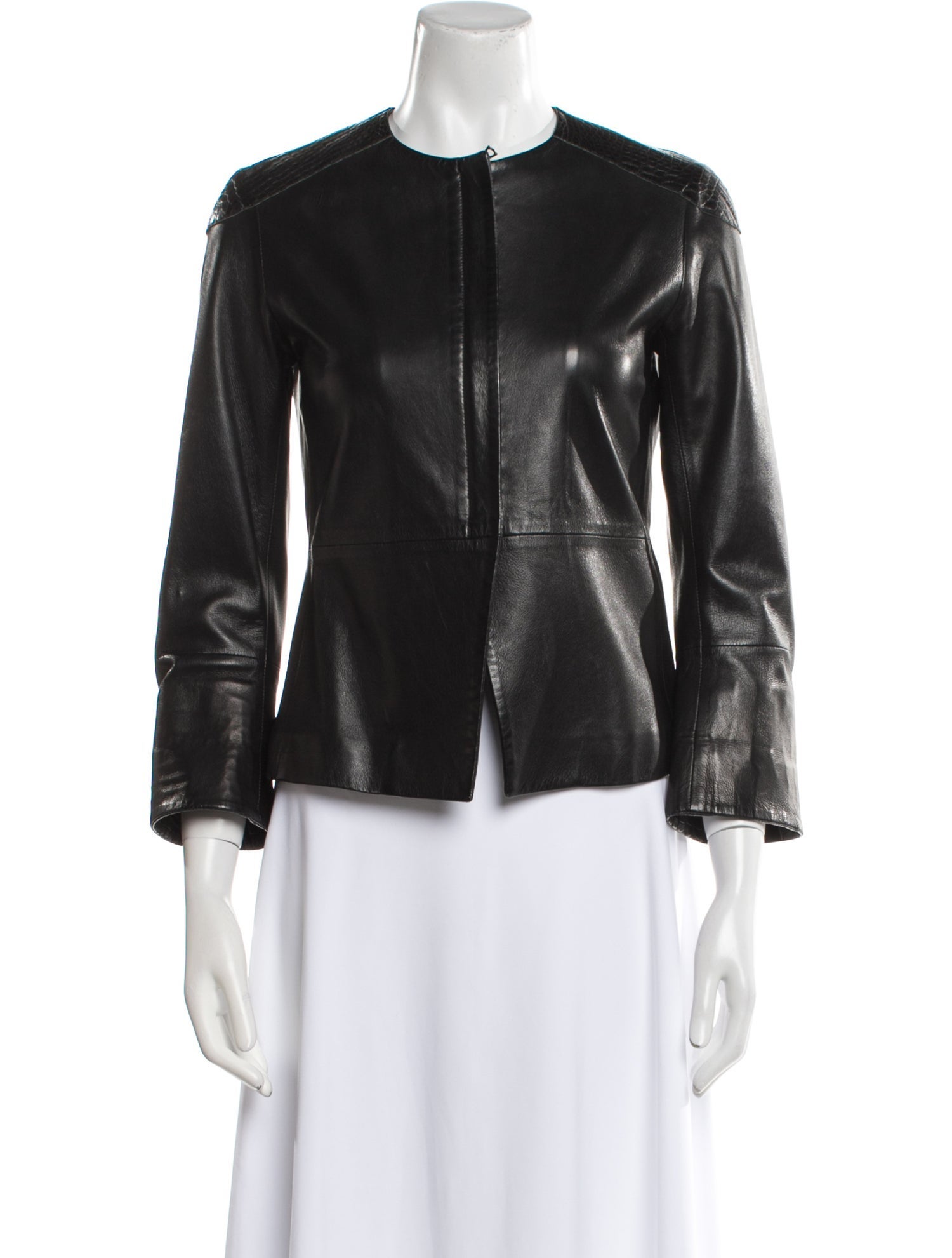 The Row Alligator-Trimmed Lambskin Biker Jacket