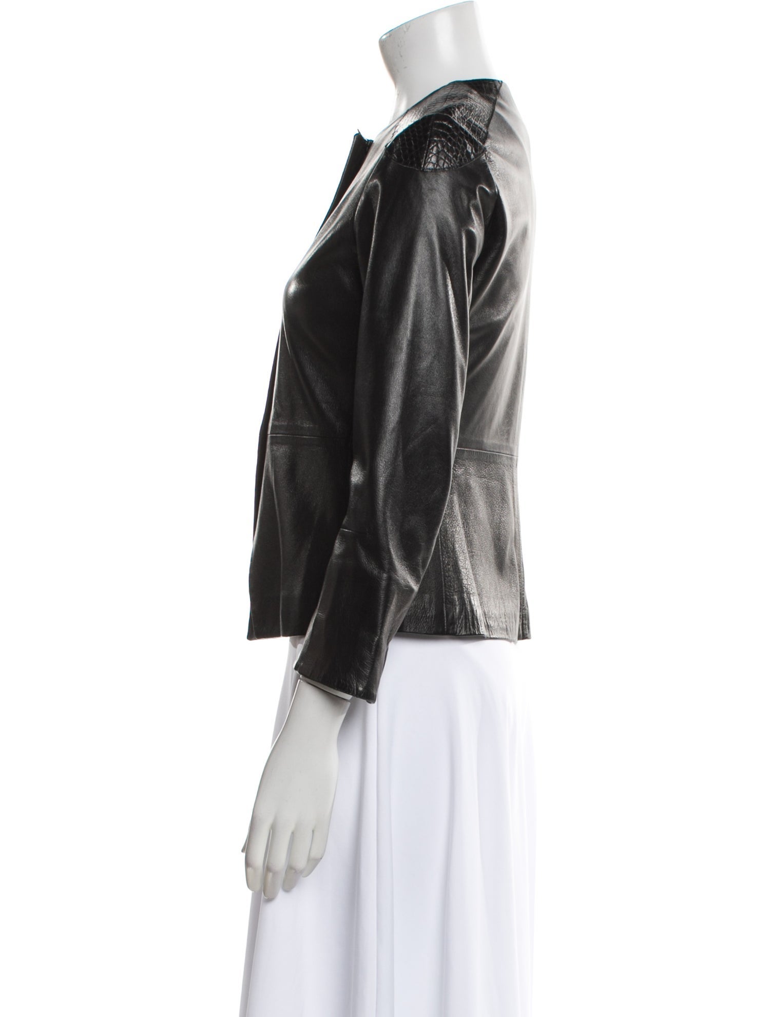 The Row Alligator-Trimmed Lambskin Biker Jacket