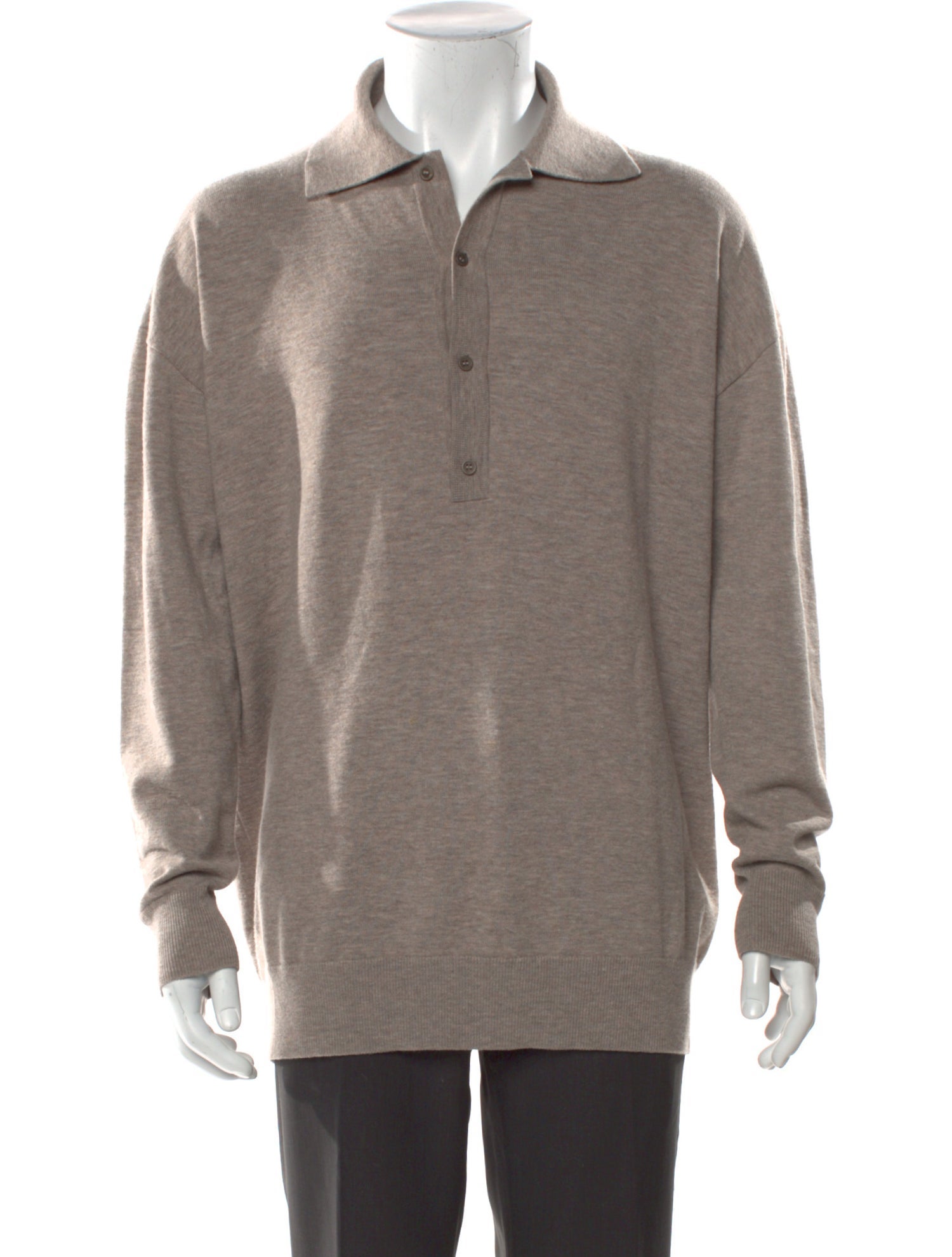 The Row Wool Collar Polo Sweater