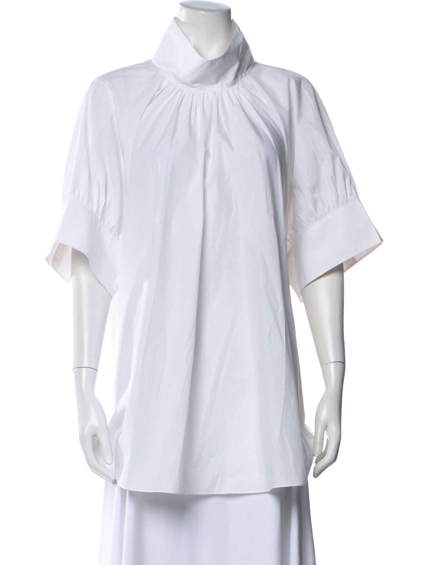 The Row Mock Neck Short Sleeve Blouse