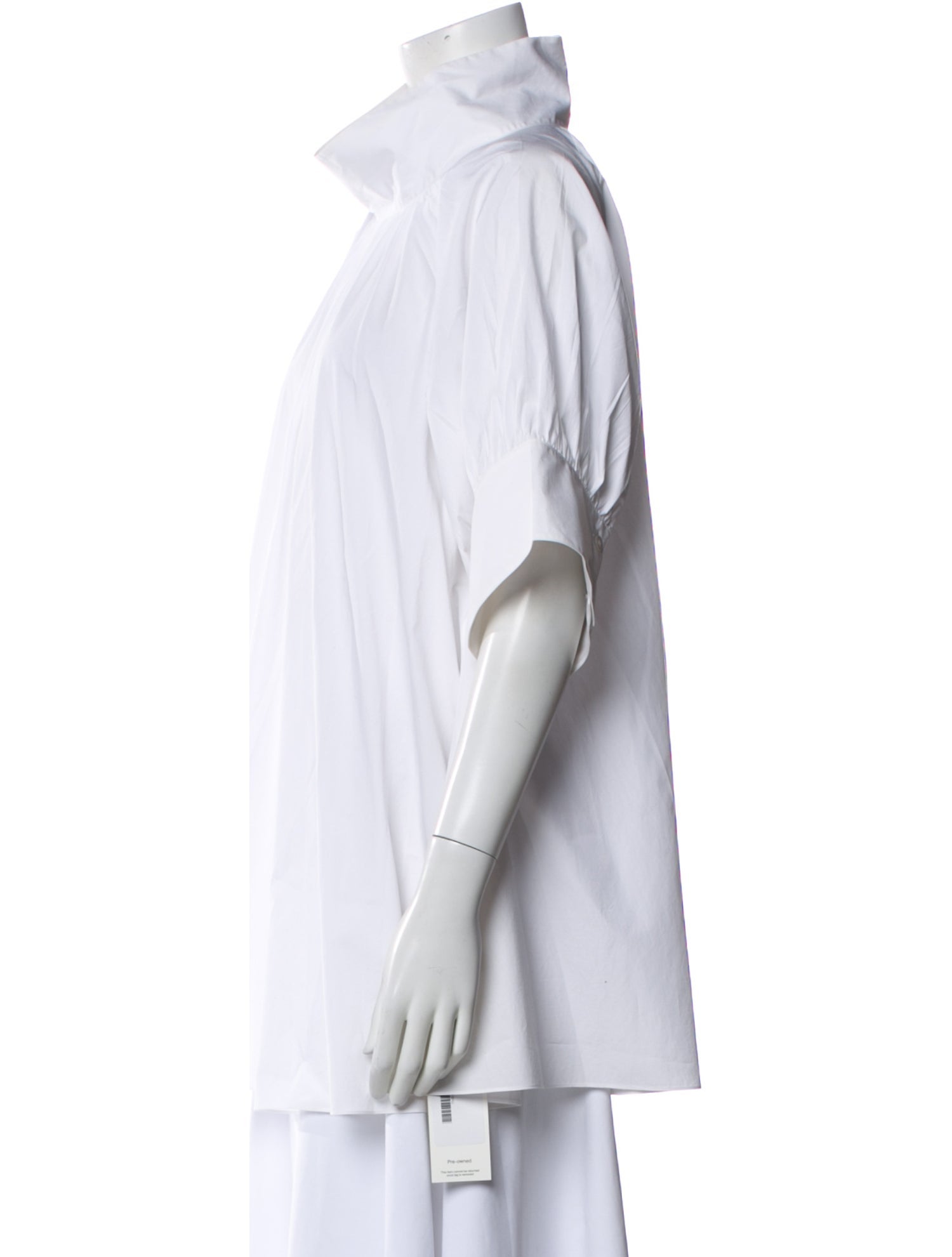 The Row Mock Neck Short Sleeve Blouse