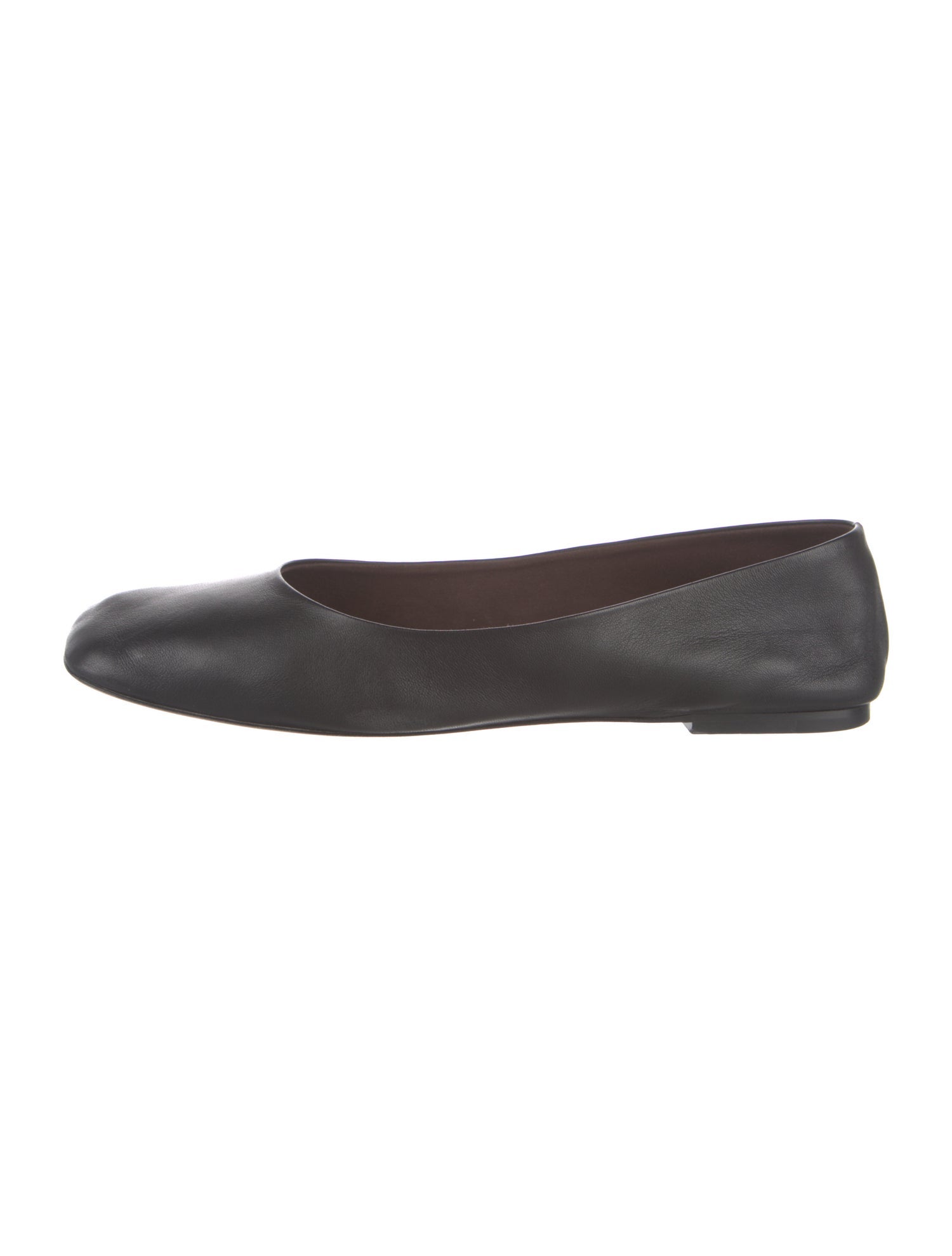 The Row Square Leather Ballet Flats