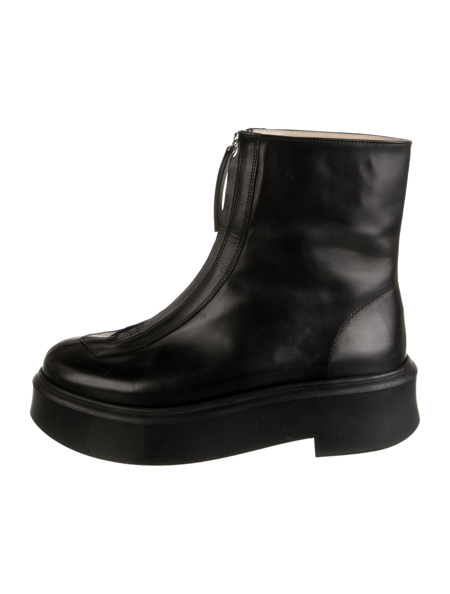 The Row Zipped 1 Leather Combat Boots