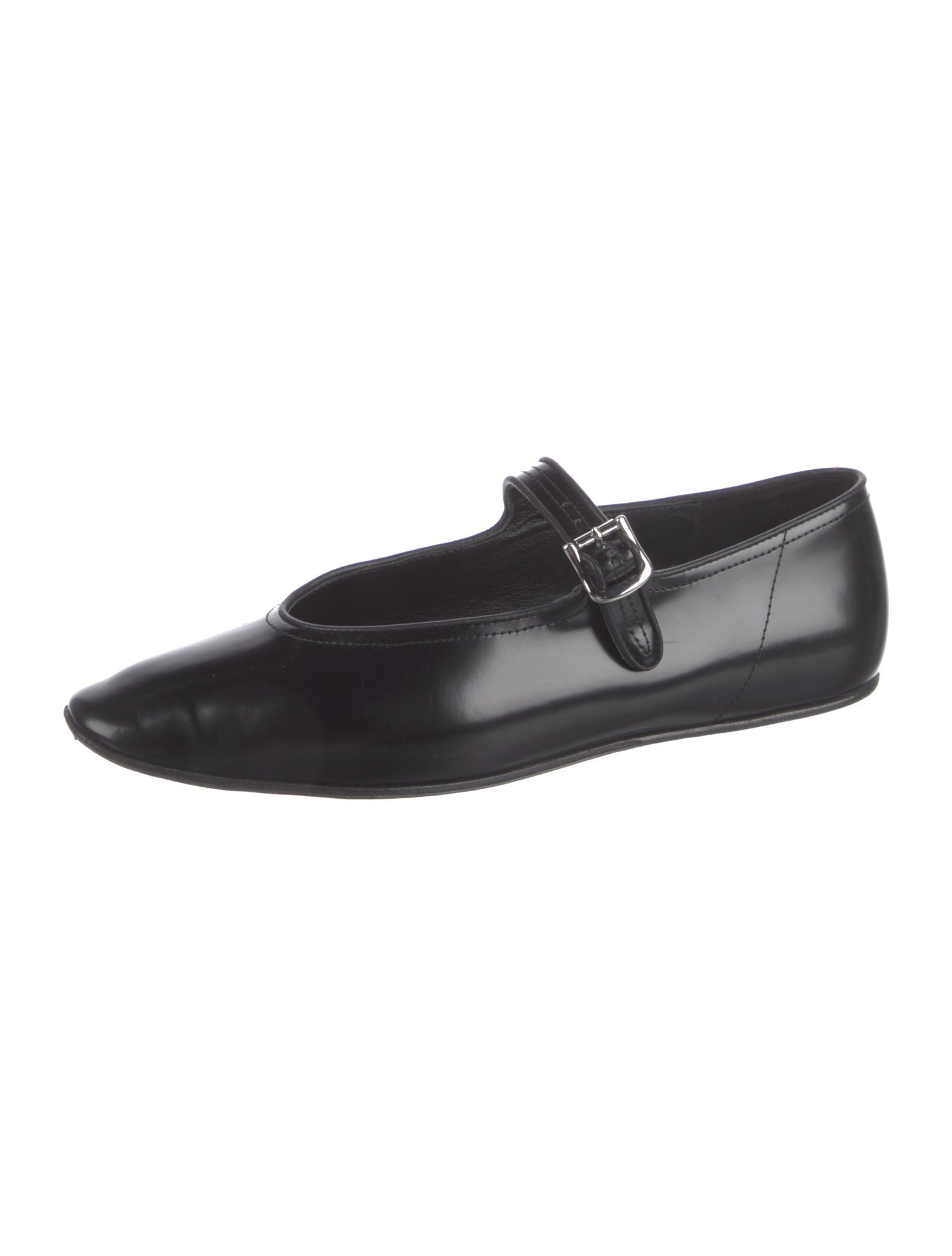The Row Olga Leather Mary Jane Flats