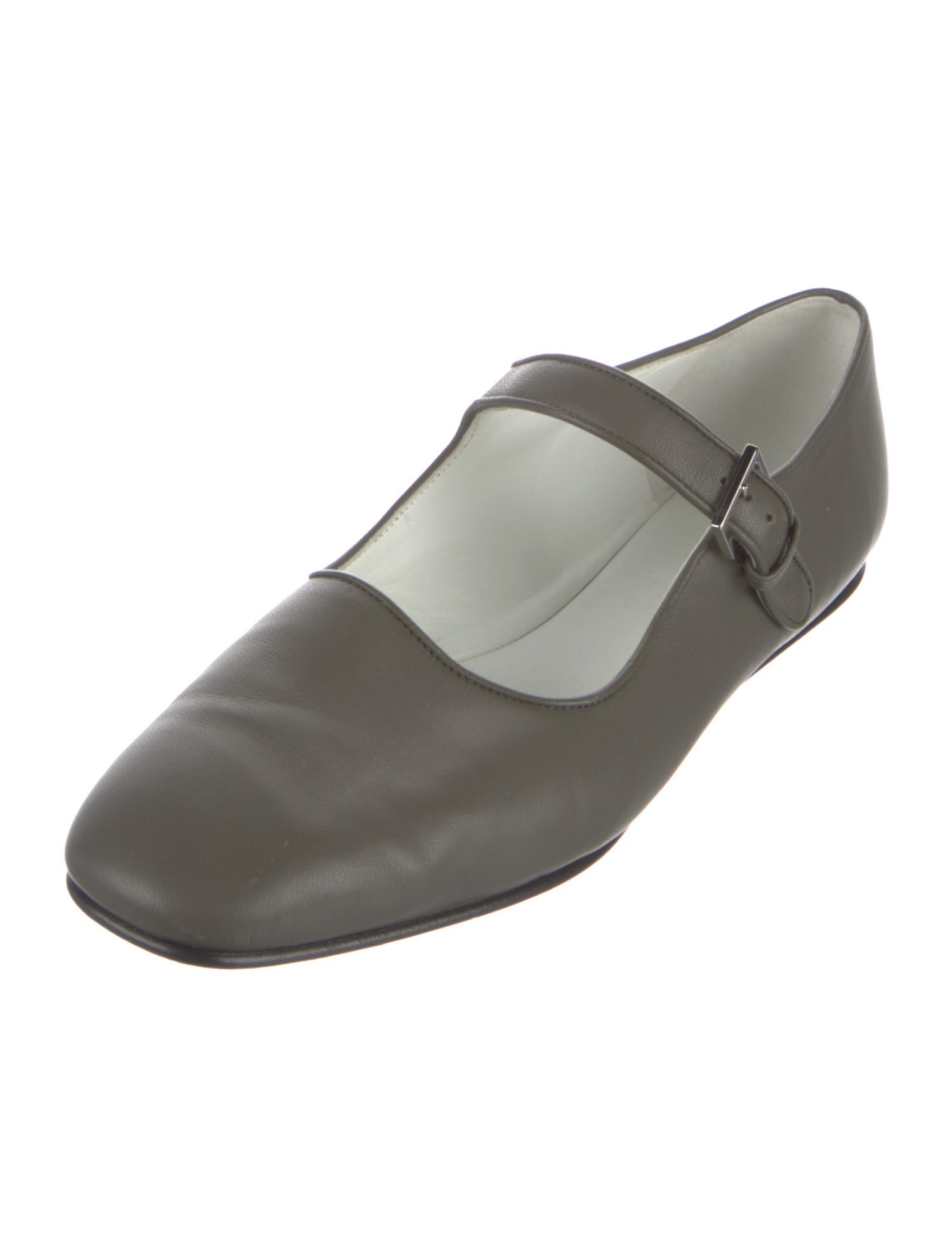 The Row Ava Leather Mary Jane Flats