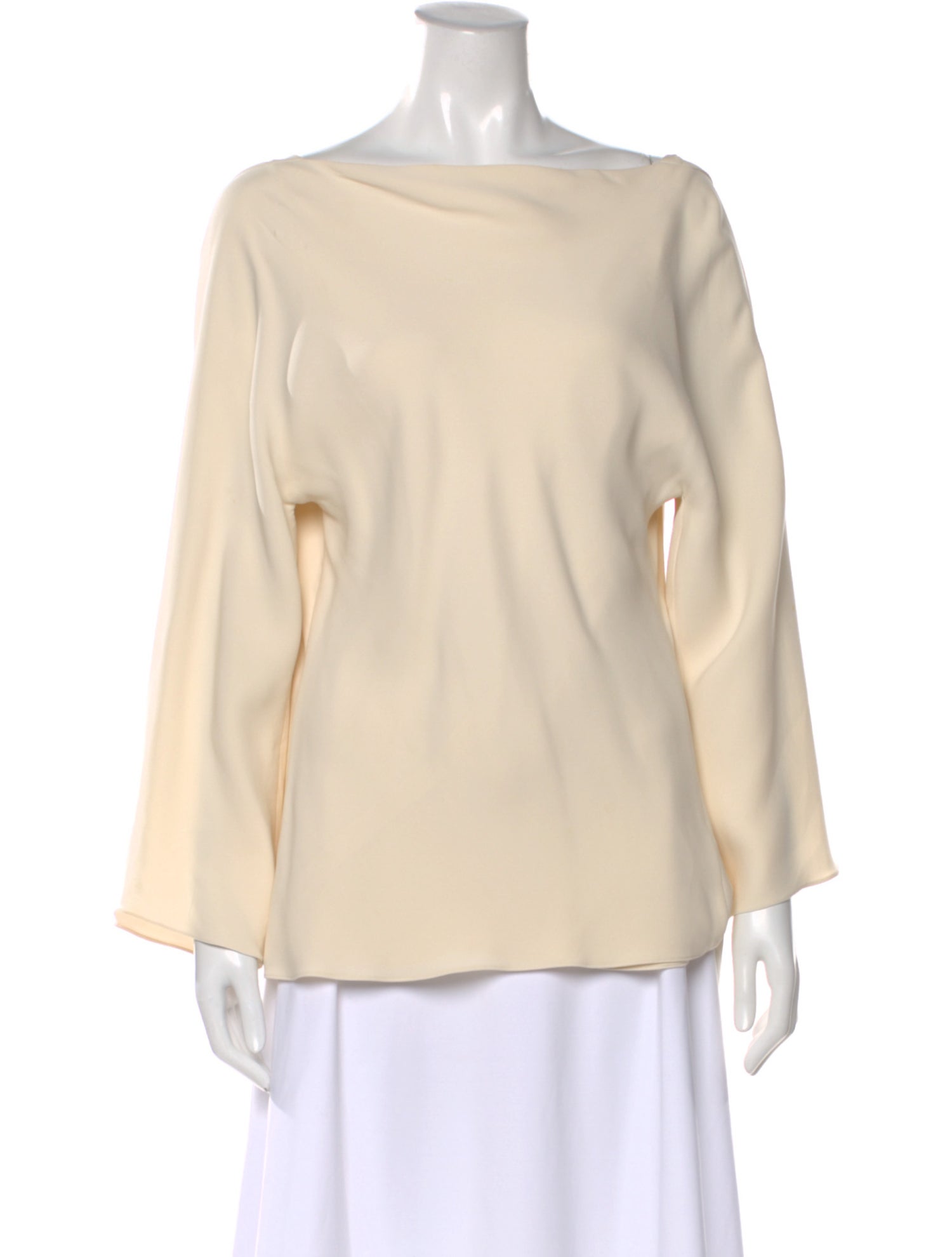 The Row Silk Bateau Neckline Blouse