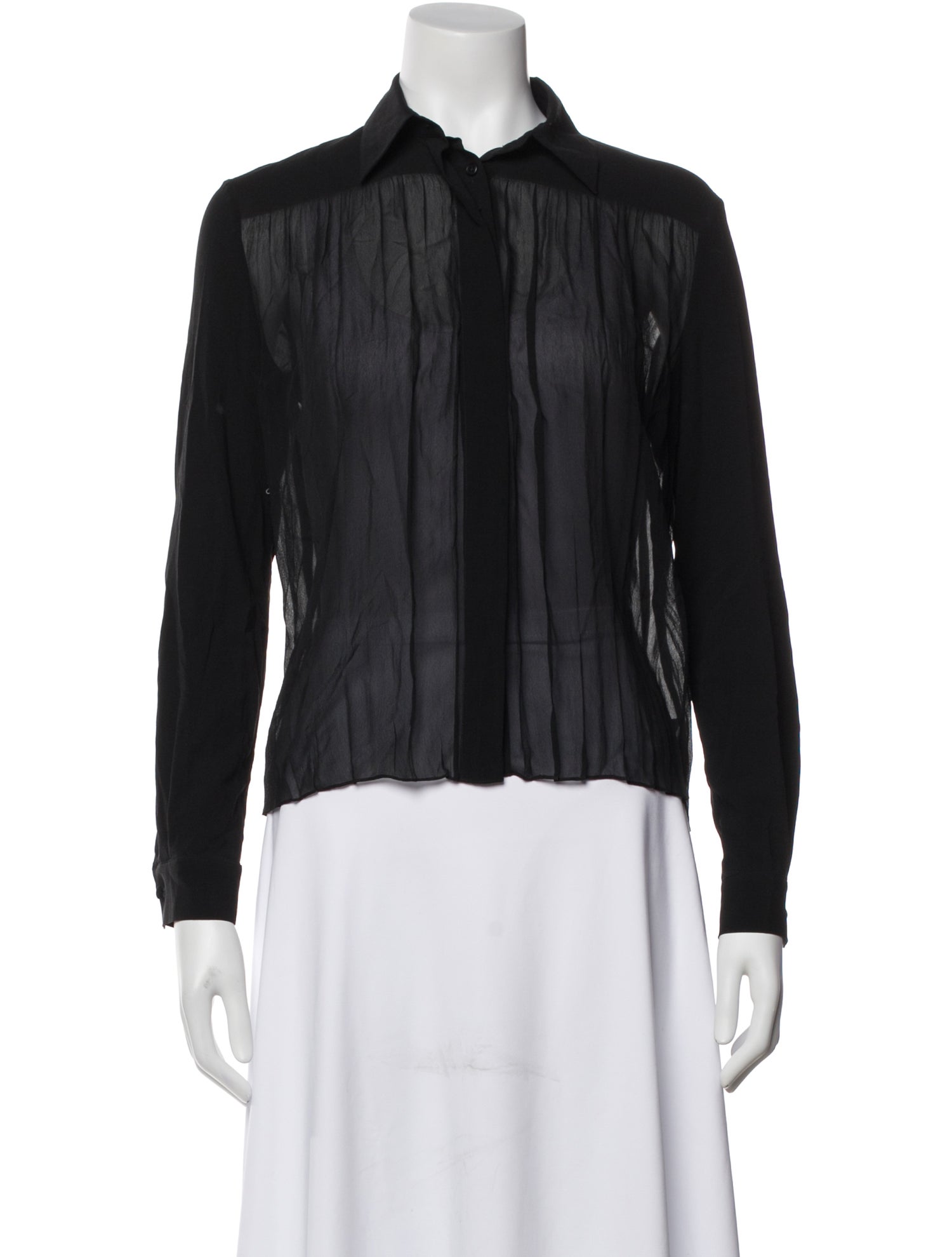 The Row Silk Long Sleeve Blouse