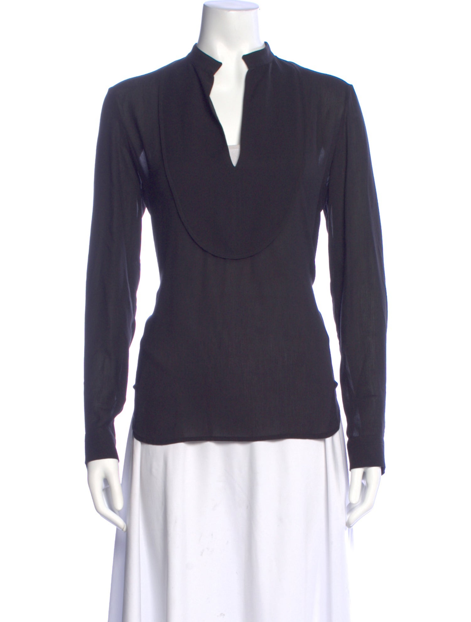 The Row V-Neck Long Sleeve Blouse