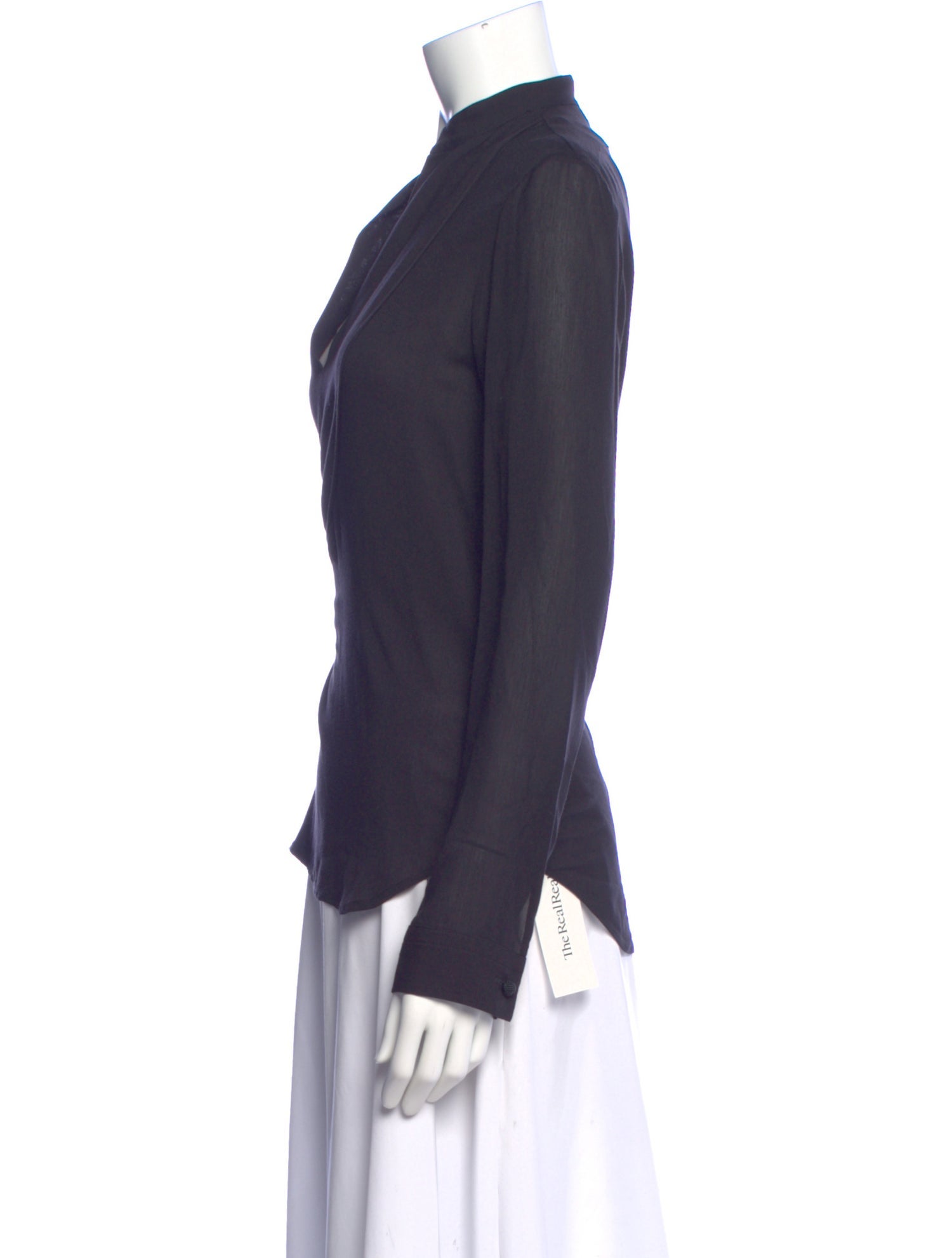 The Row V-Neck Long Sleeve Blouse