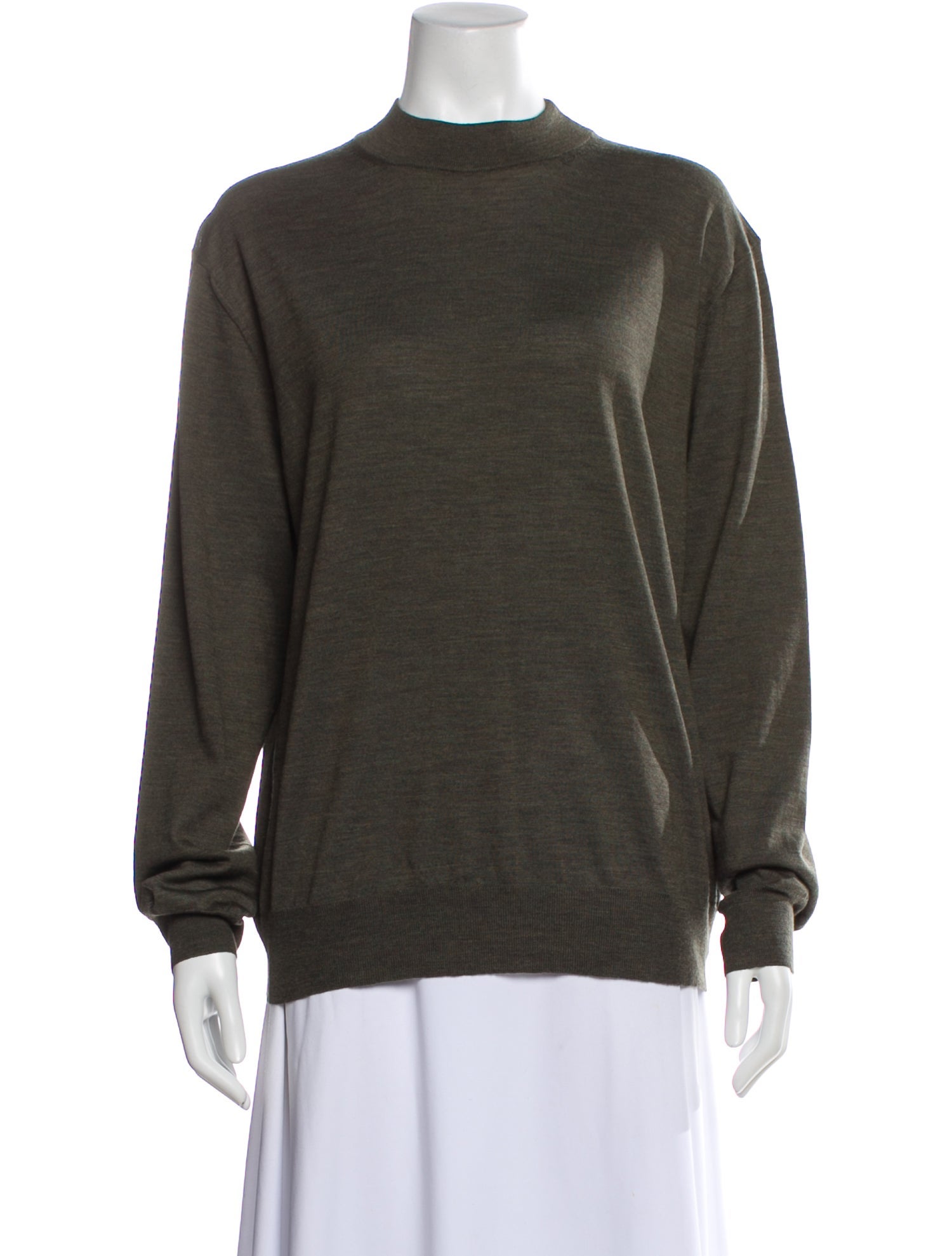The Row Merino Wool Mock Neck Sweater