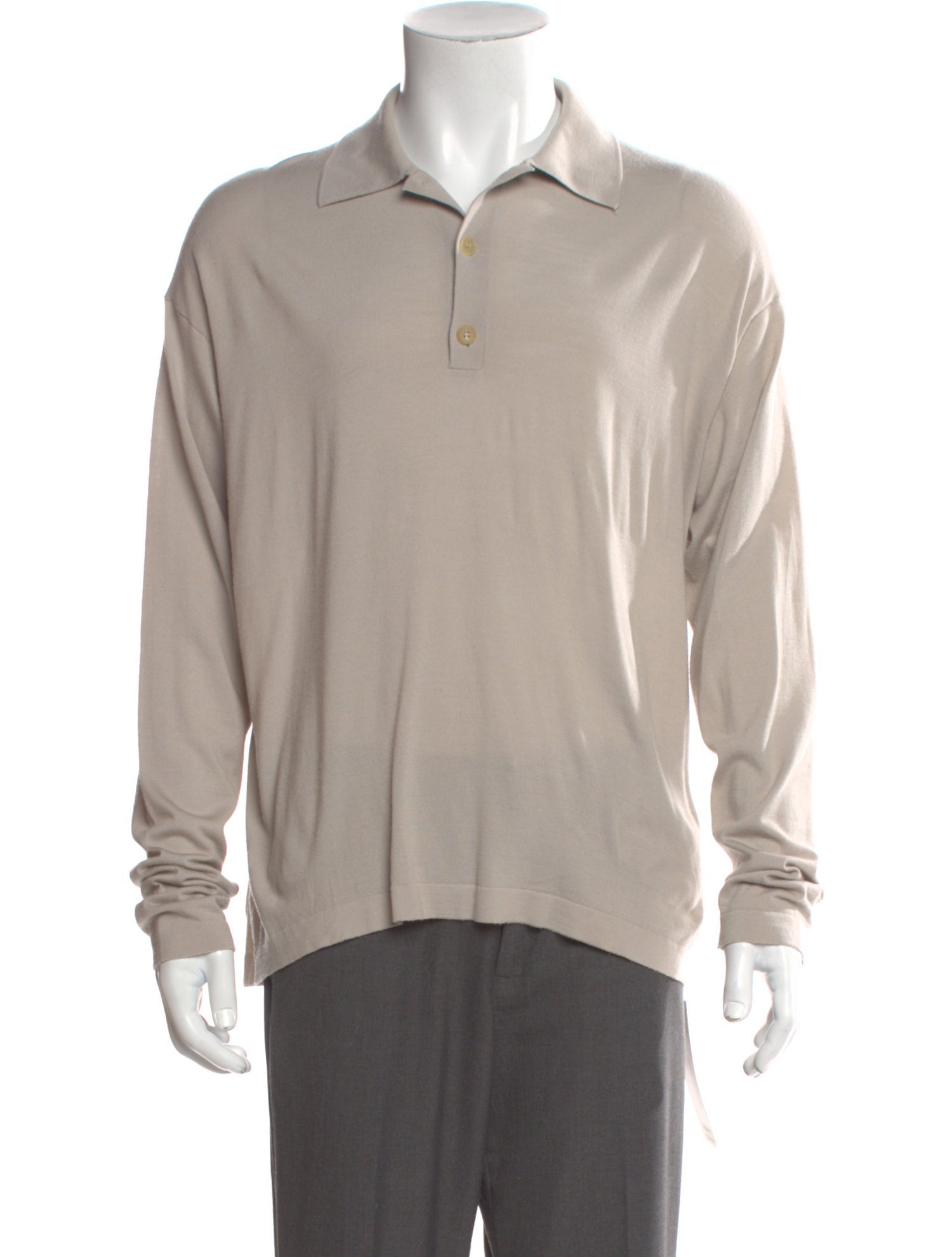 The Row Wool Mock Neck Polo Sweater