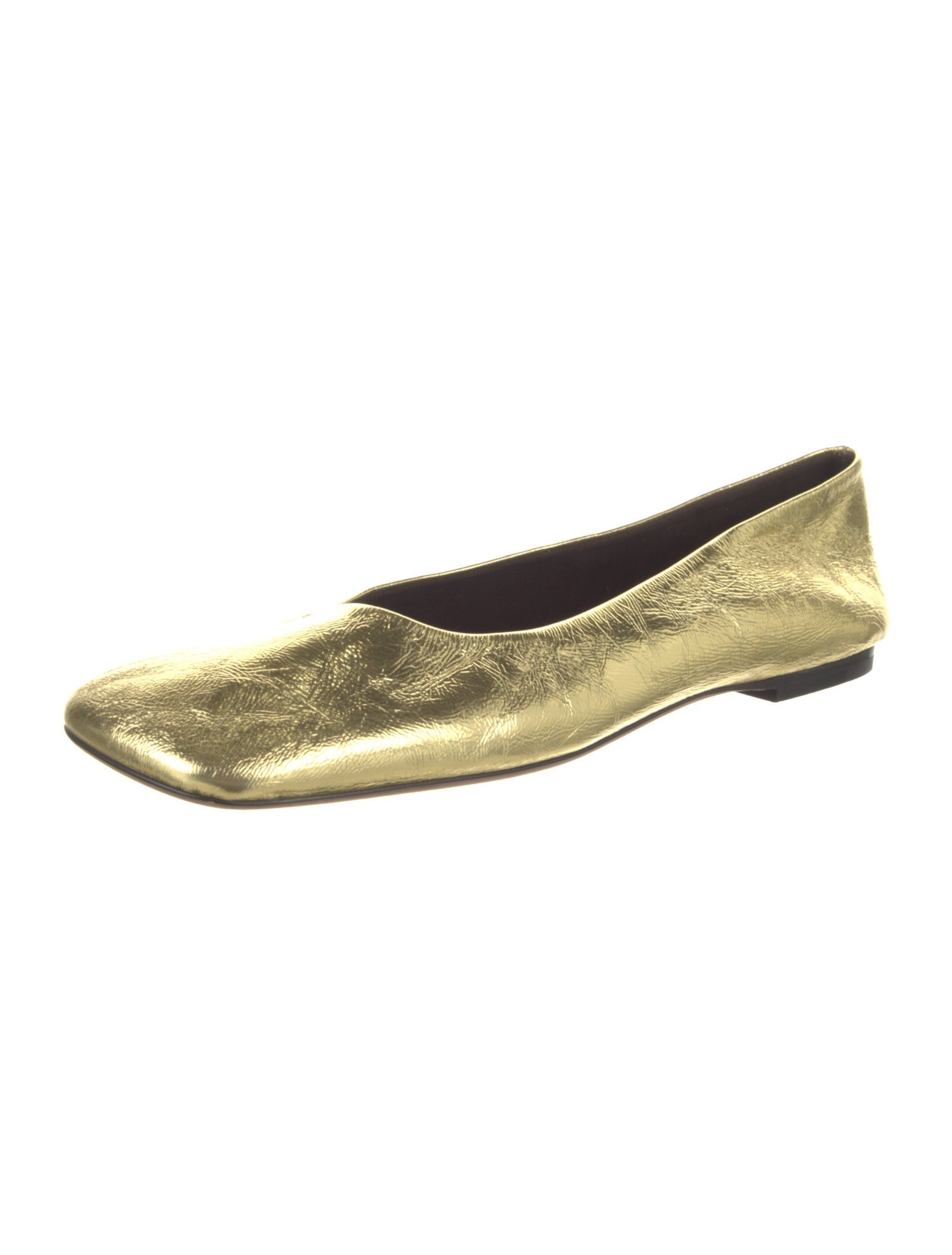 The Row Square Leather Ballet Flats