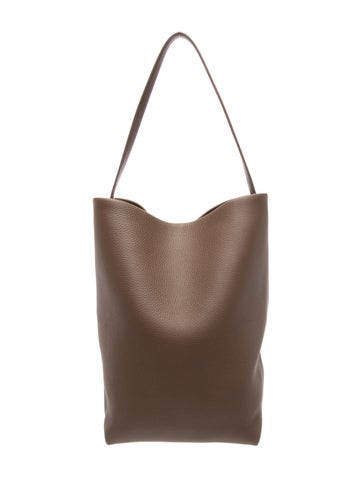 Pre-owned The Row Leather N/s Park Tote Large In Neutral