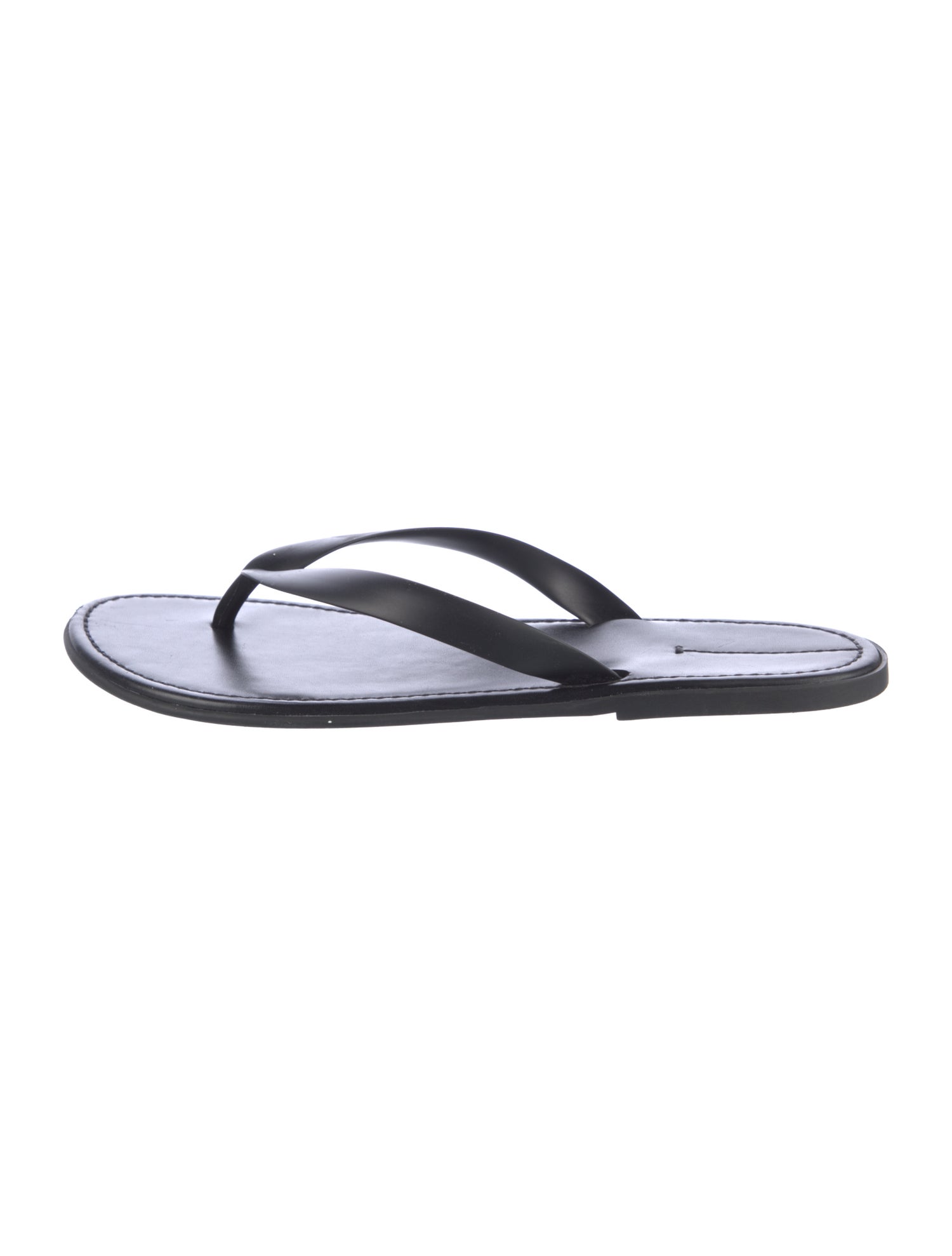 The Row Beach Leather Flip Flops