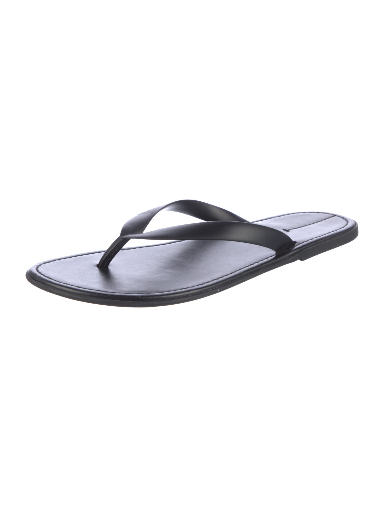 The Row Beach Leather Flip Flops