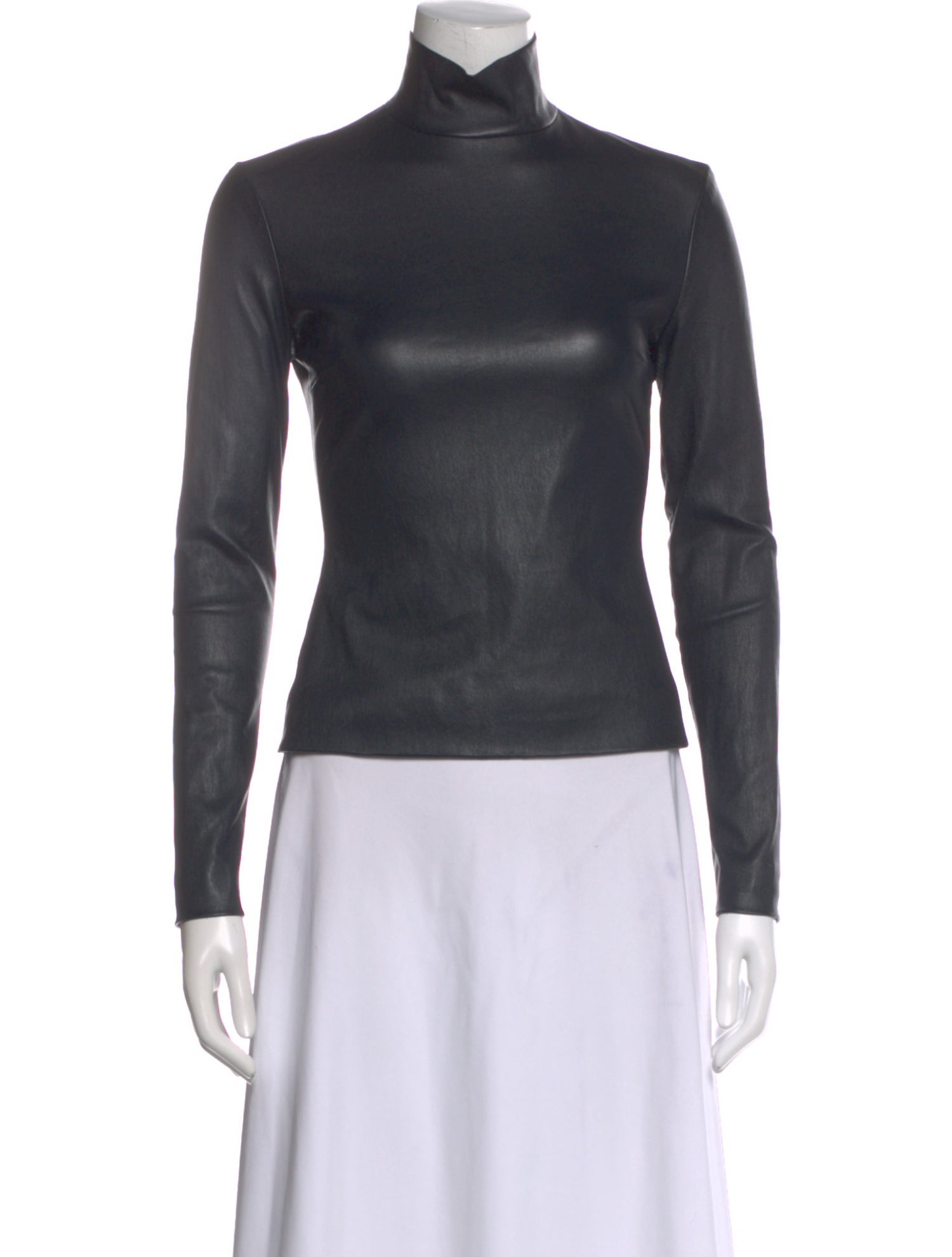 The Row Leather Turtleneck Top w/ Tags