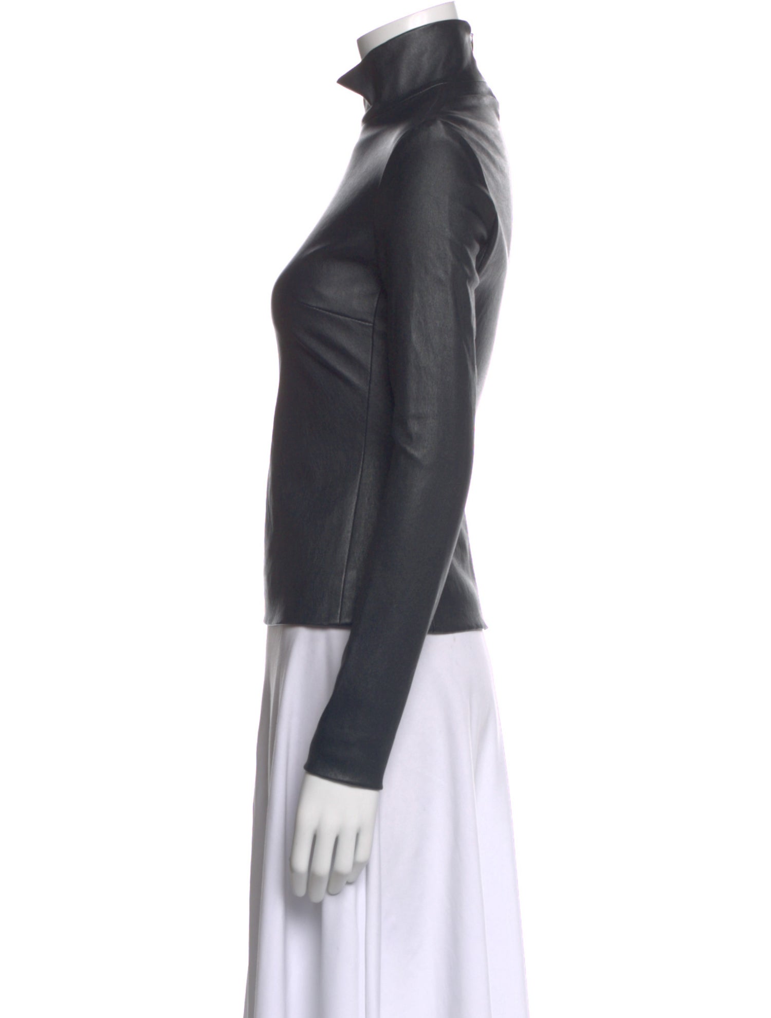 The Row Leather Turtleneck Top w/ Tags
