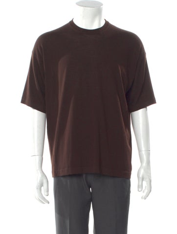 Pre-owned The Row Wool Crew Neck T-shirt In Brown