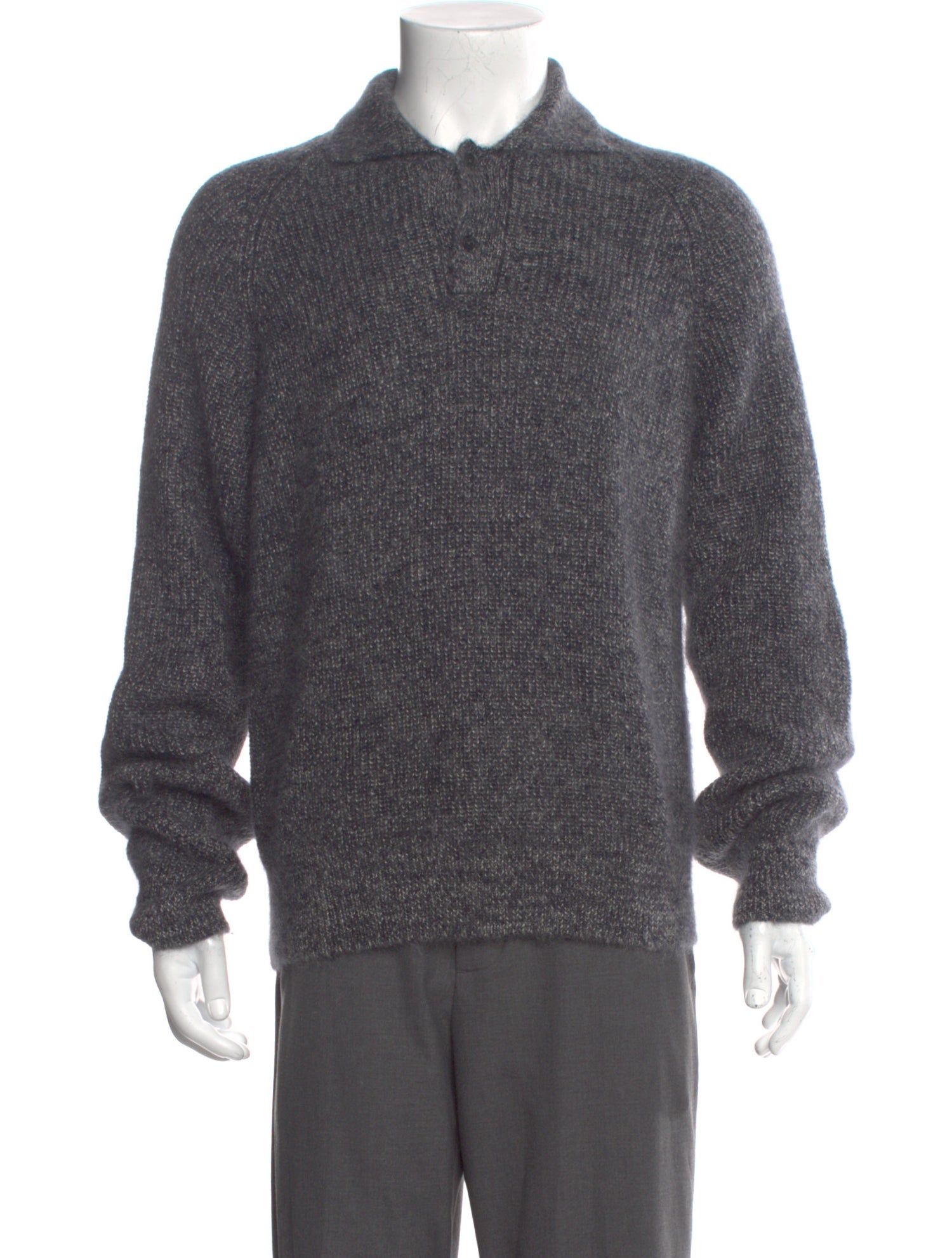 The Row Mohair Collar Polo Sweater