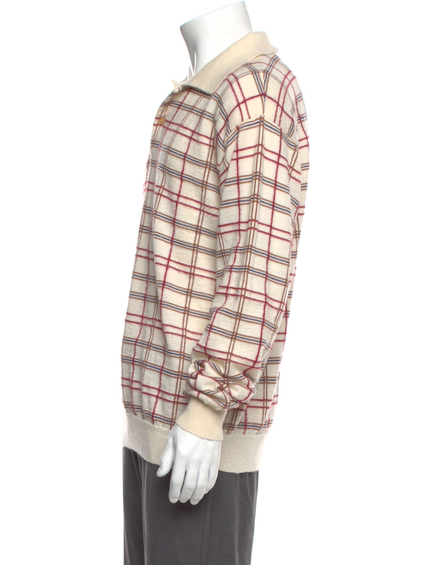 The Row Plaid Print Mock Neck Pullover