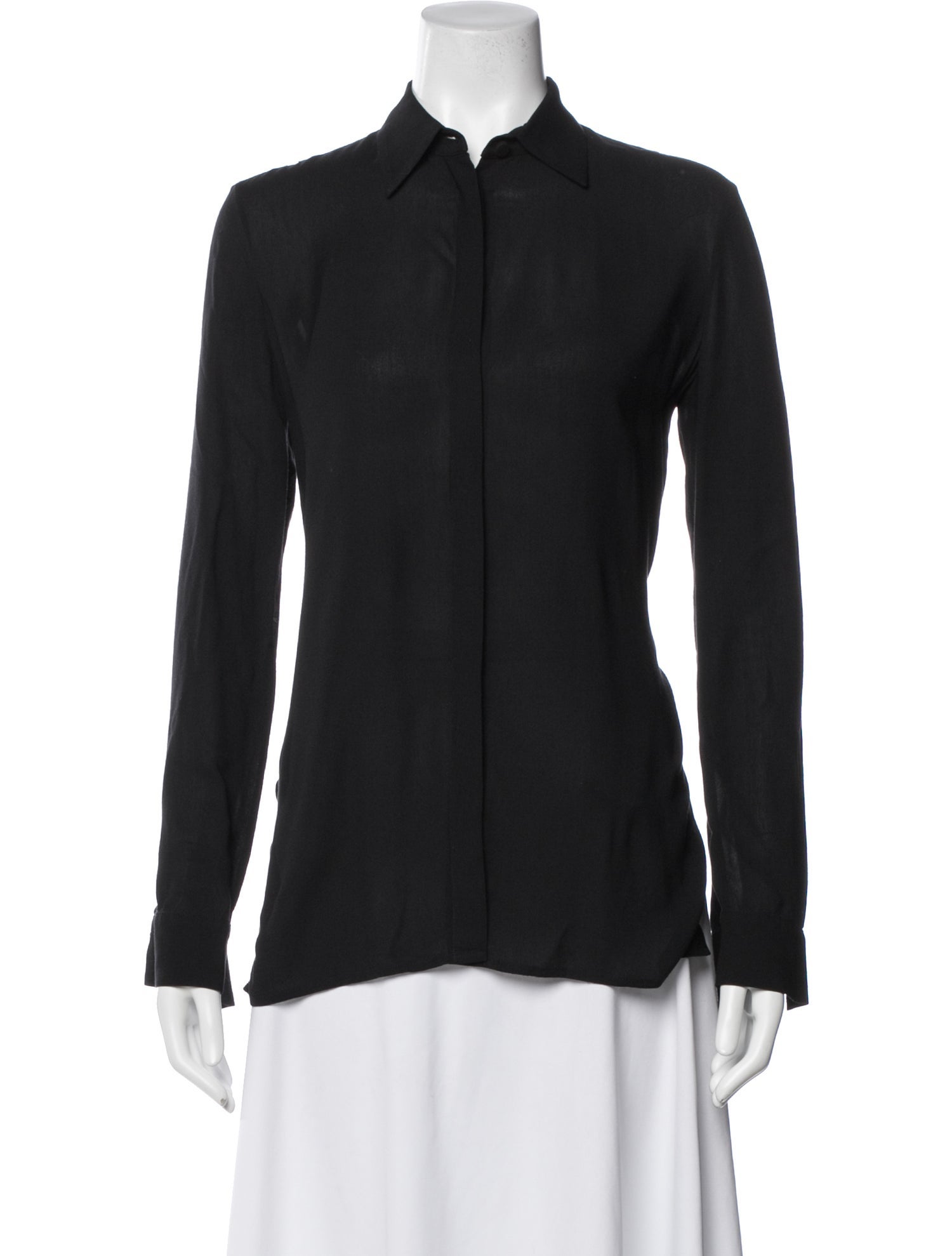 The Row Silk Long Sleeve Blouse