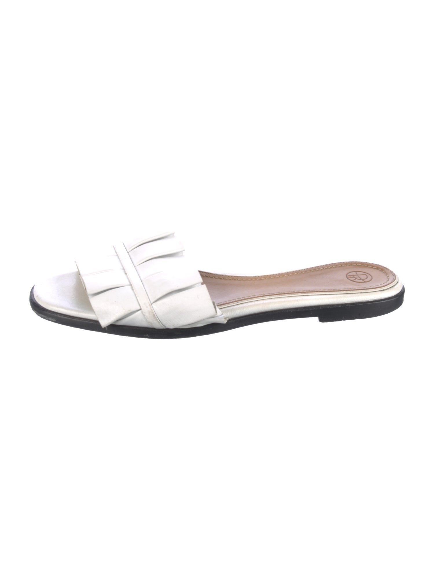 The Row Leather Pleated Accents Mules