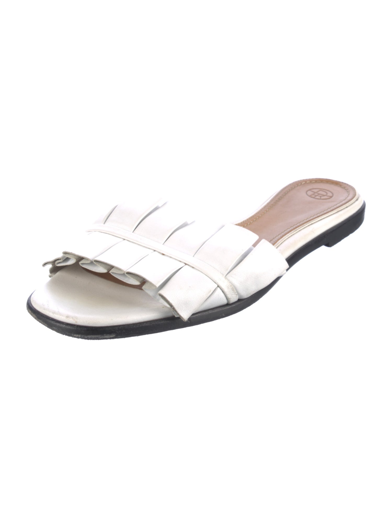 The Row Leather Pleated Accents Mules