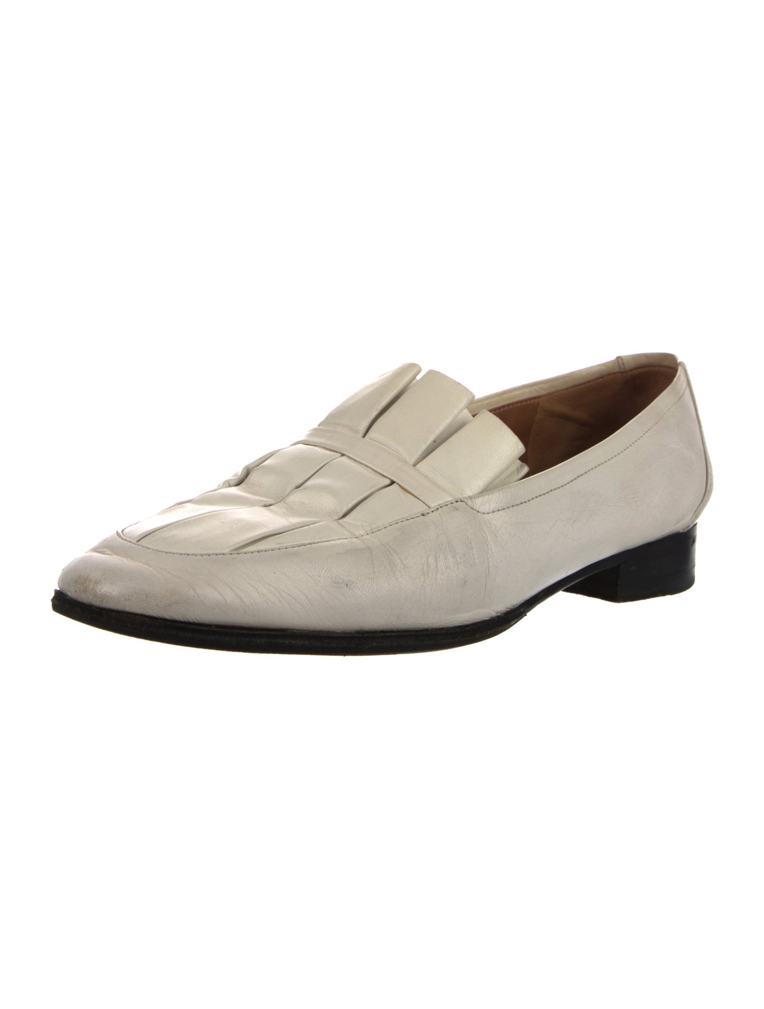 The Row Adam Pleat Leather Loafers