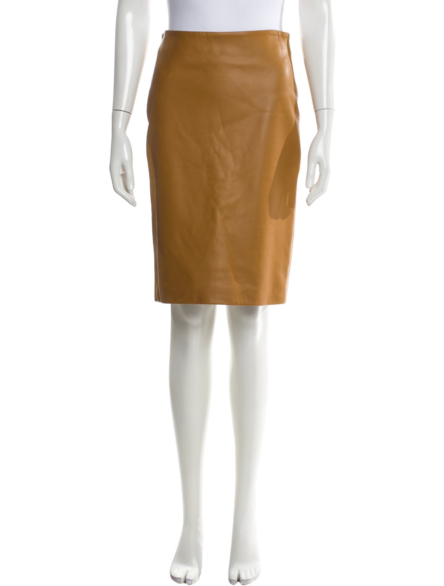 The Row Lambskin Knee-Length Skirt