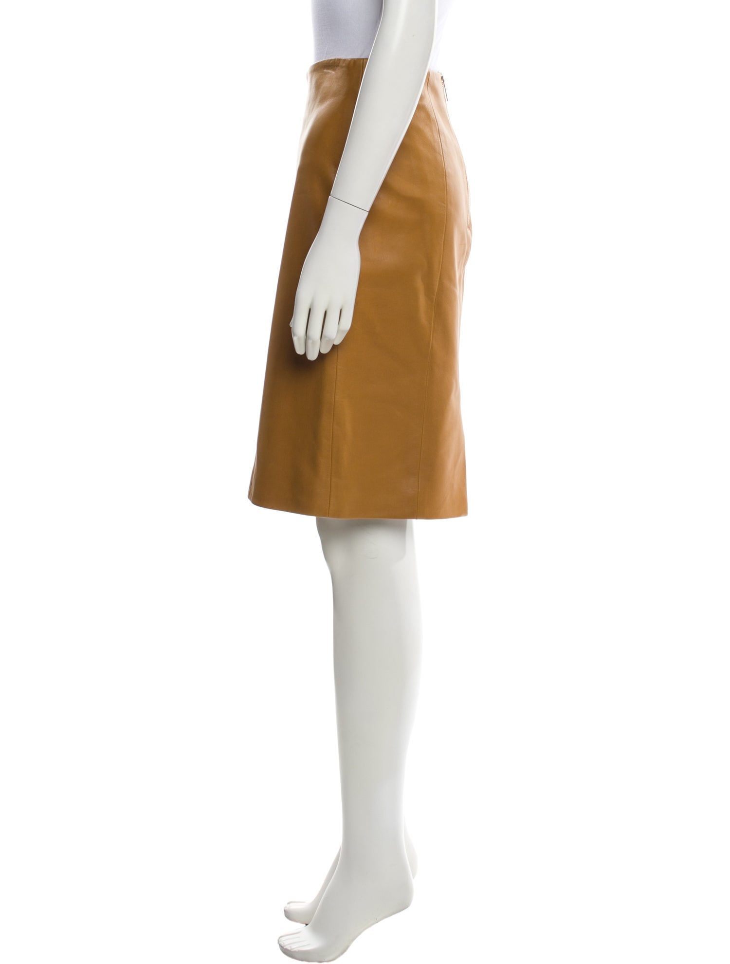 The Row Lambskin Knee-Length Skirt
