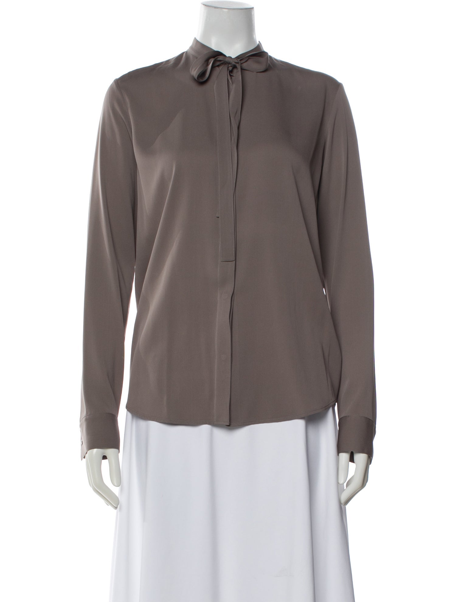 Silk Tie Neck Blouse