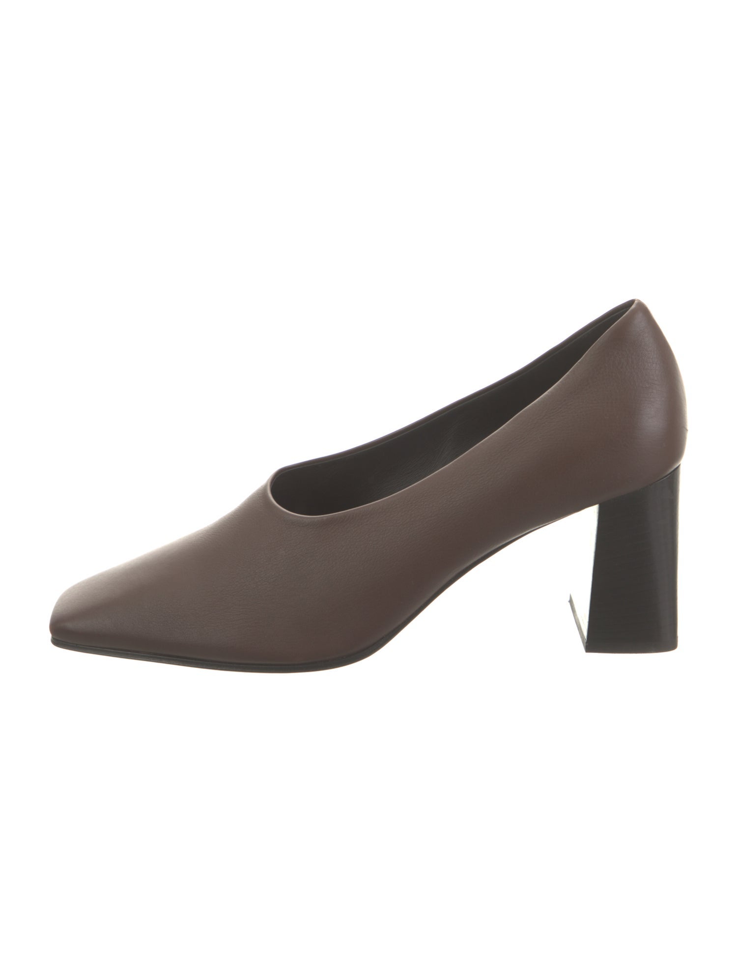 The Row Square Loafer Leather Pumps