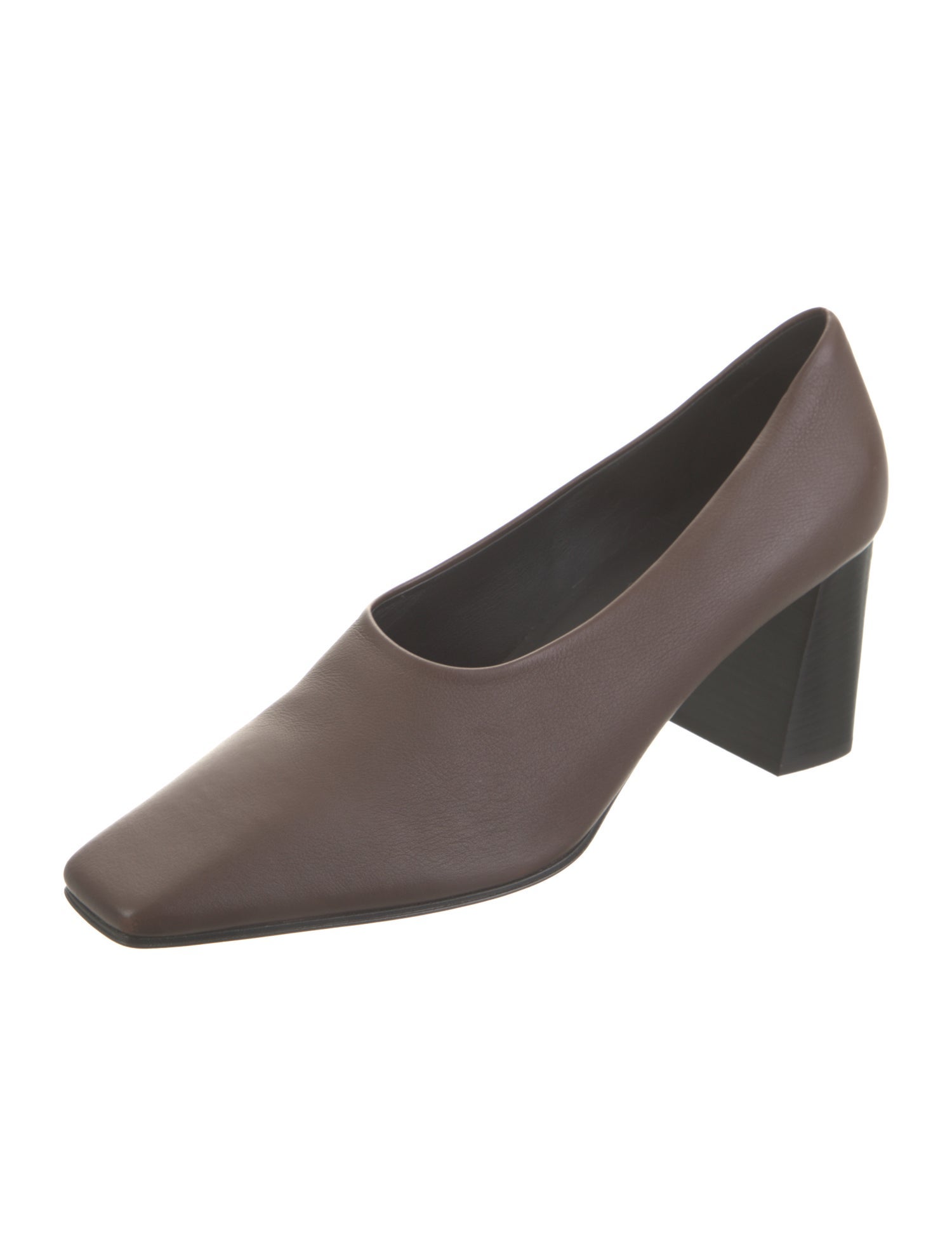 The Row Square Loafer Leather Pumps