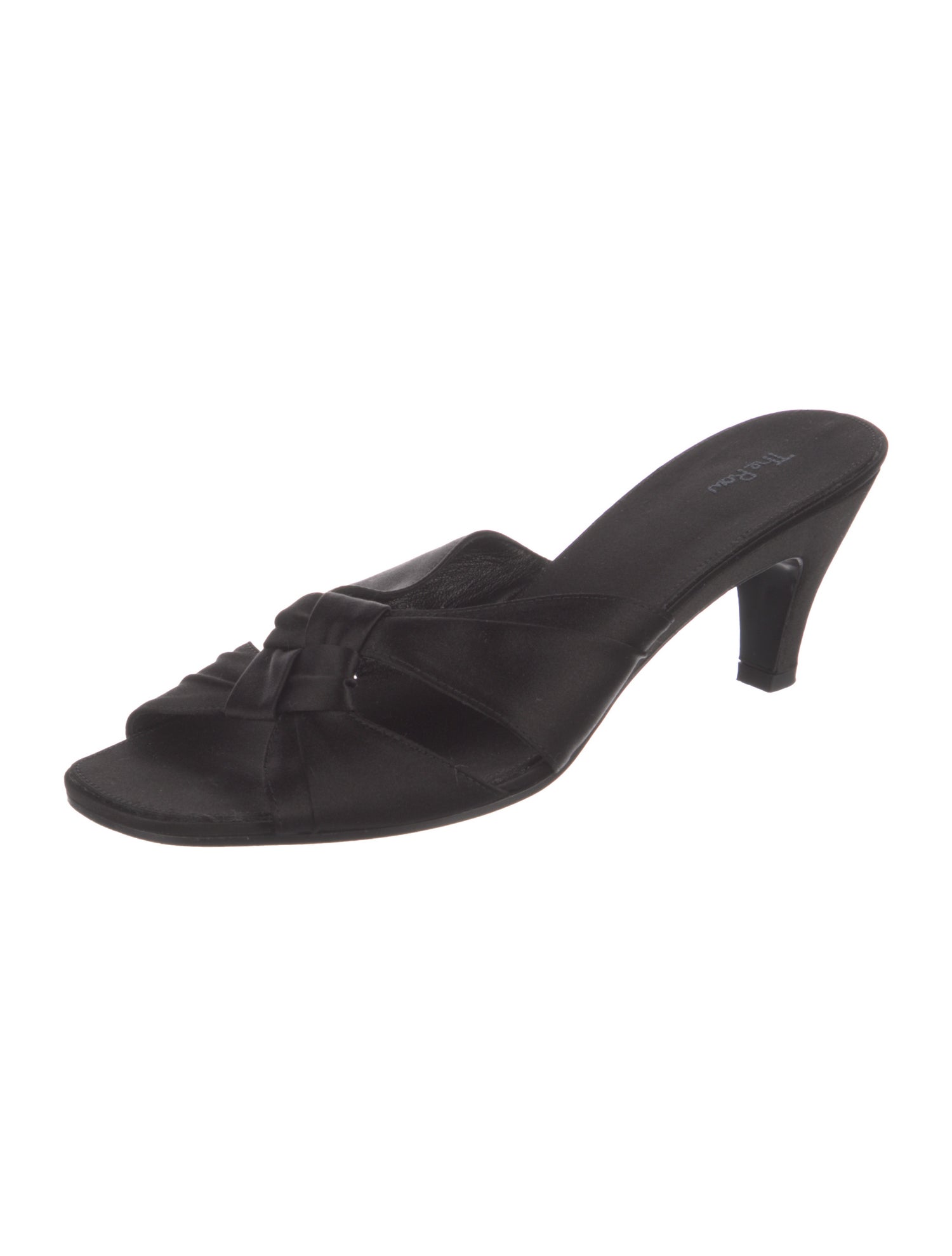 The Row Soft Knot Satin Slides