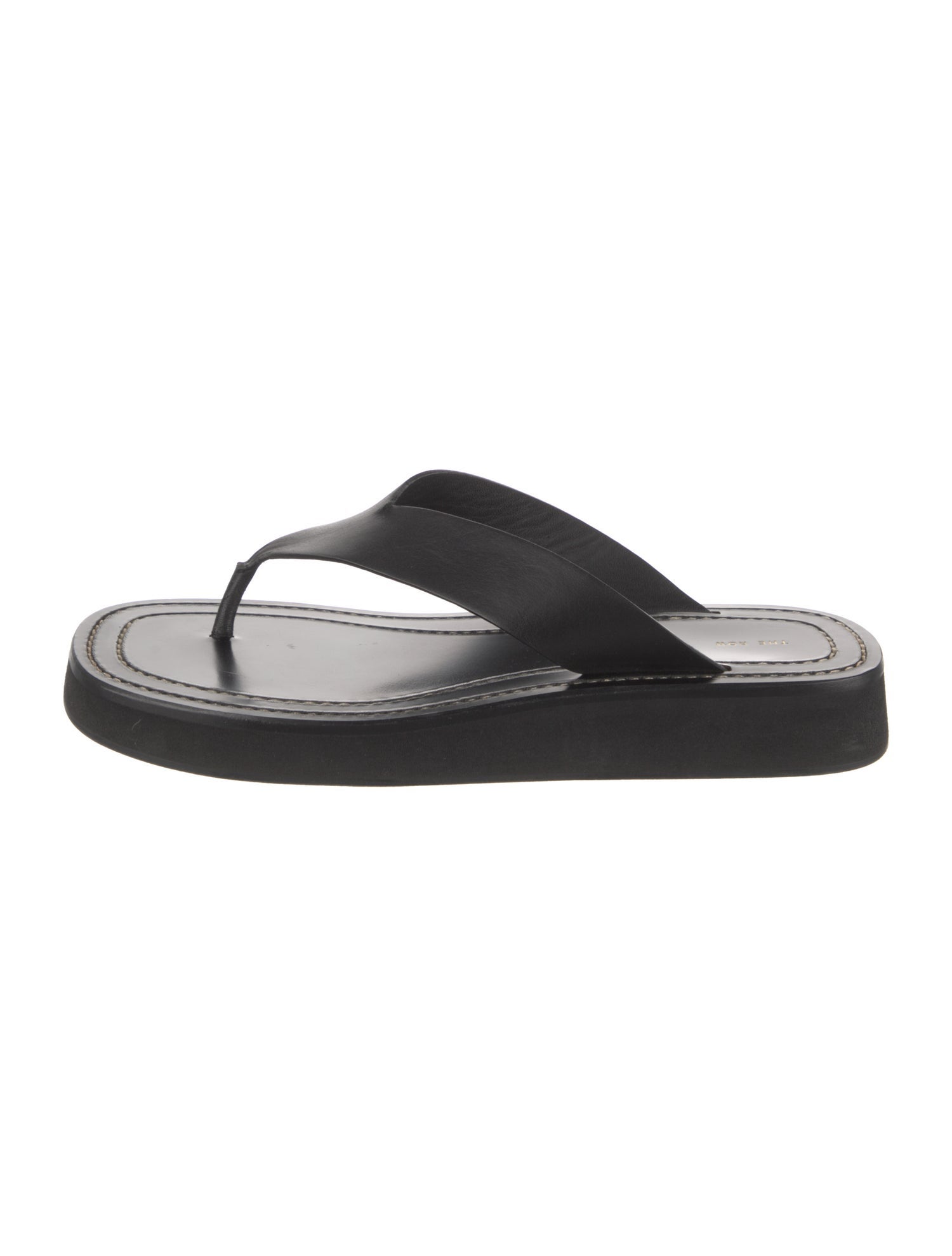 The Row Ginza Leather Flip Flops