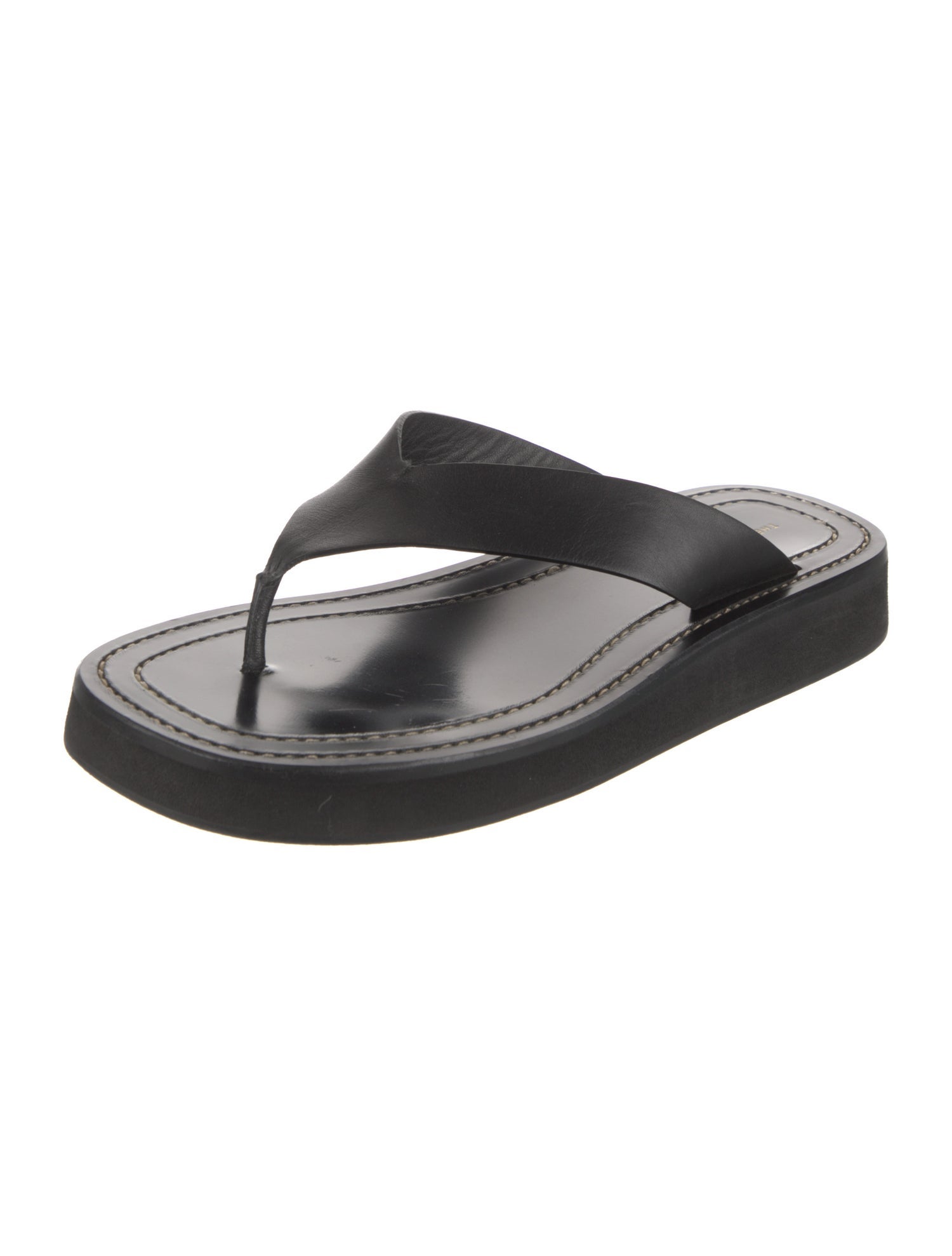 The Row Ginza Leather Flip Flops