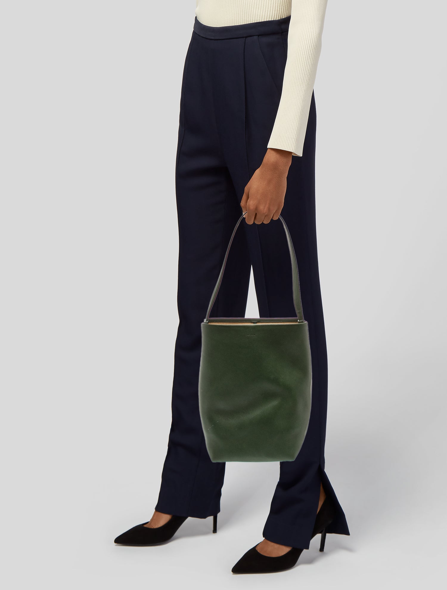 The Row Leather N/S Park Tote Medium