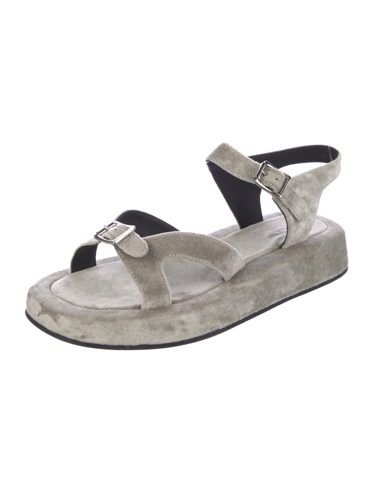 The Row Geri Velvet Slingback Velvet Sandals