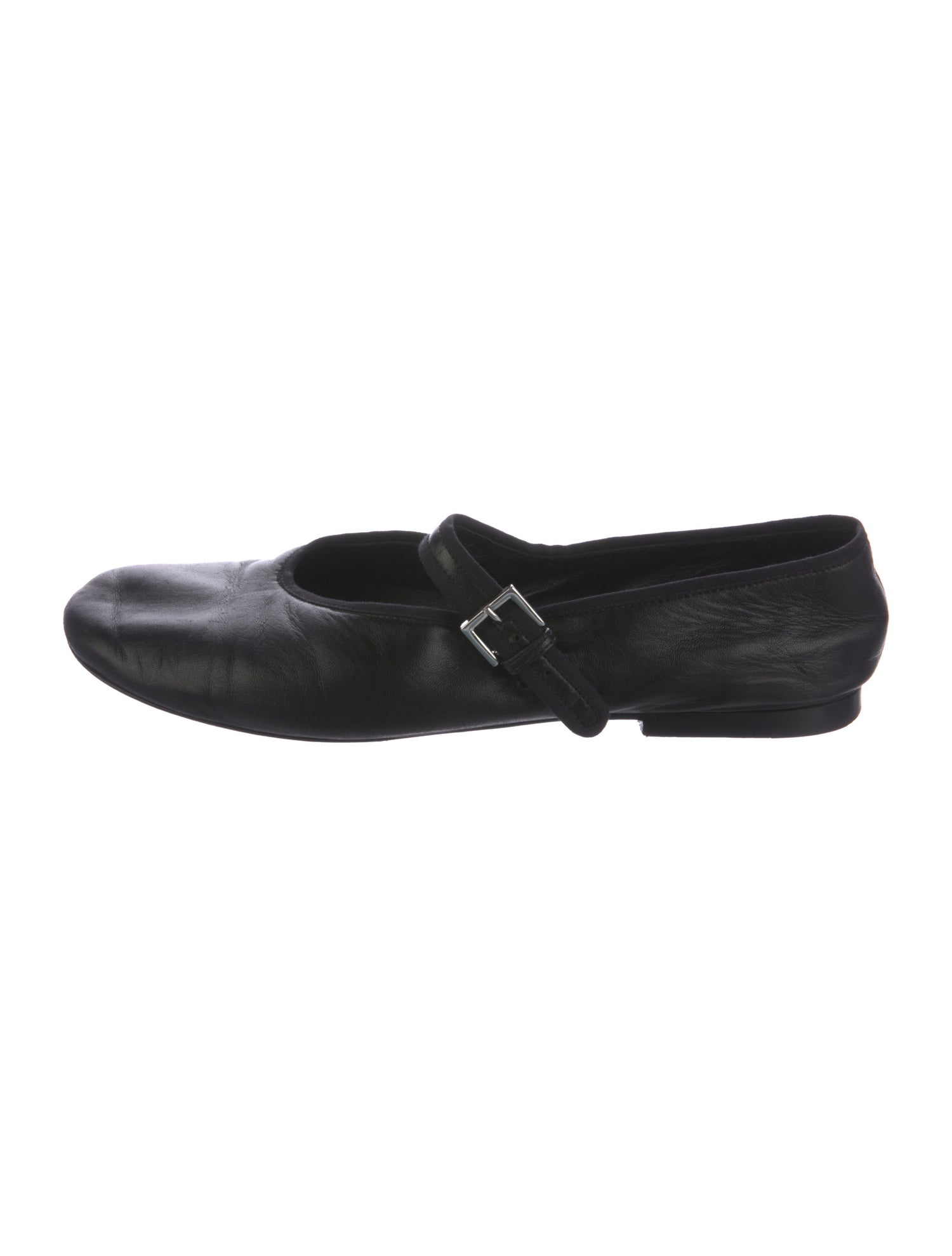 The Row Leather Mary Jane Flats