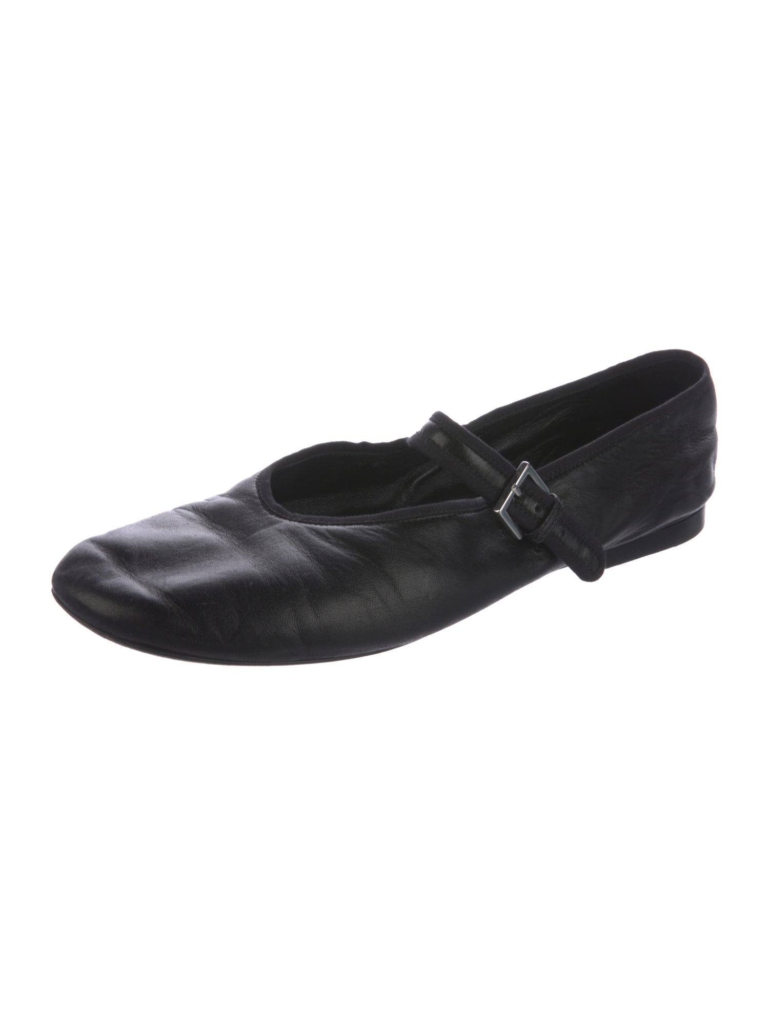 The Row Leather Mary Jane Flats