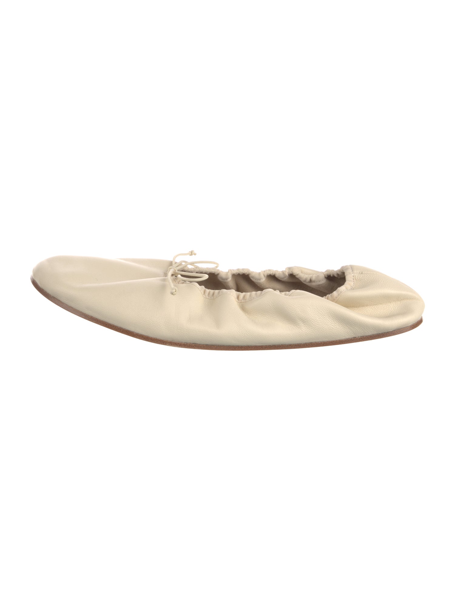 The Row Leather Pleated Accents Ballet Flats