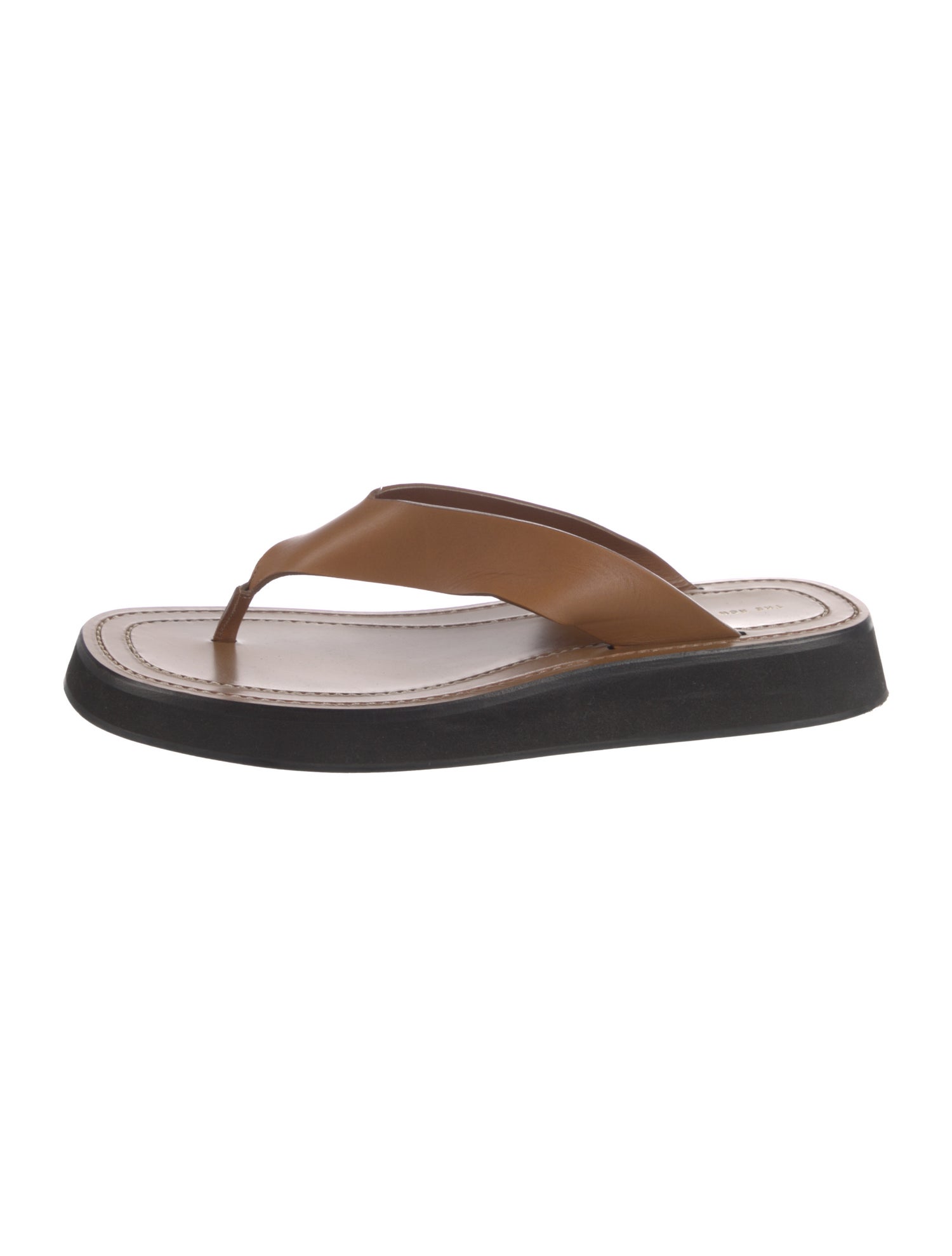 The Row Ginza Leather Flip Flops